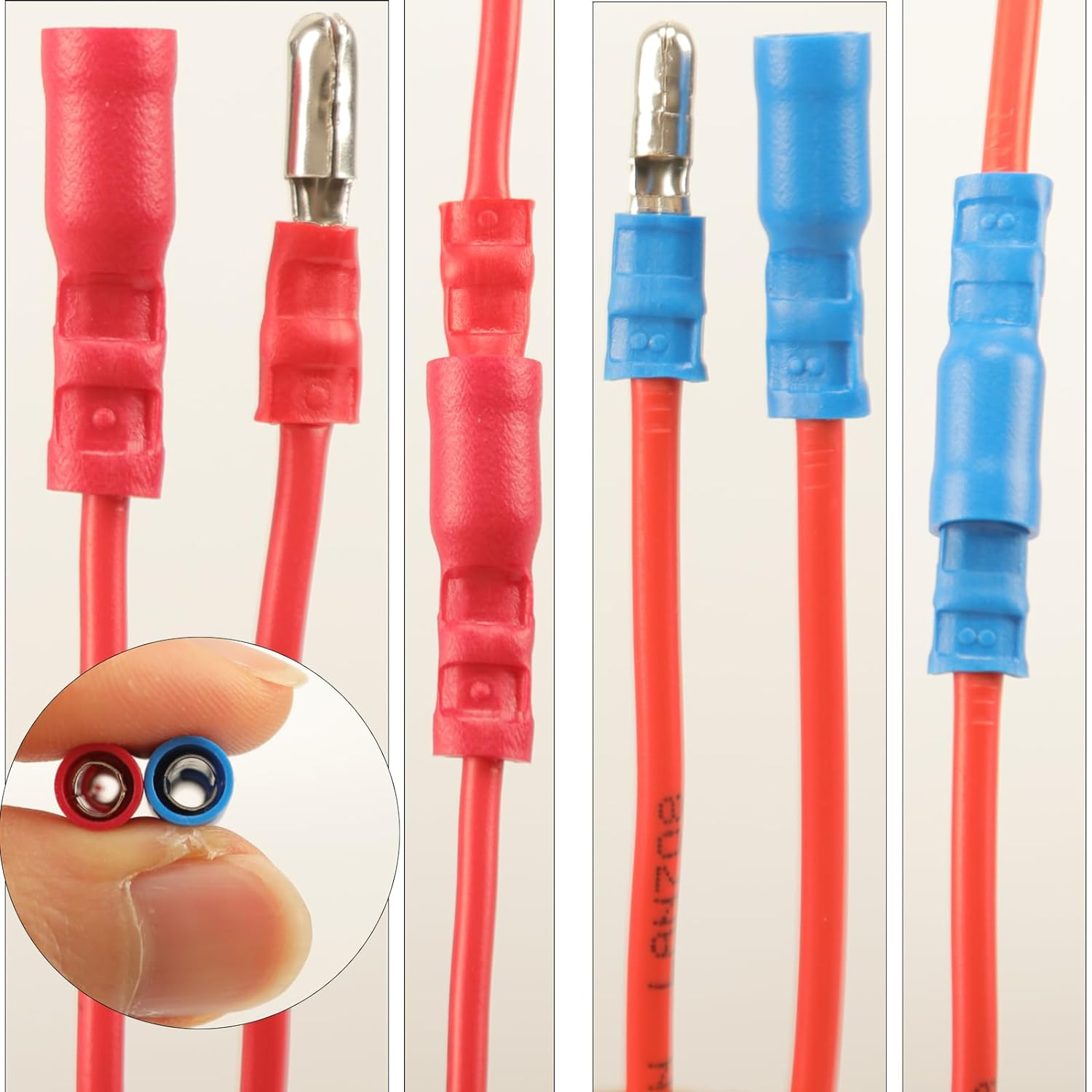 180Pcs Bullet Connectors Male and Female, Bullet Wire Terminals Crimp Terminal Automotive Electrical Connectors Motorcycle Connector Butt Insulated Waterproof Terminals image number 3