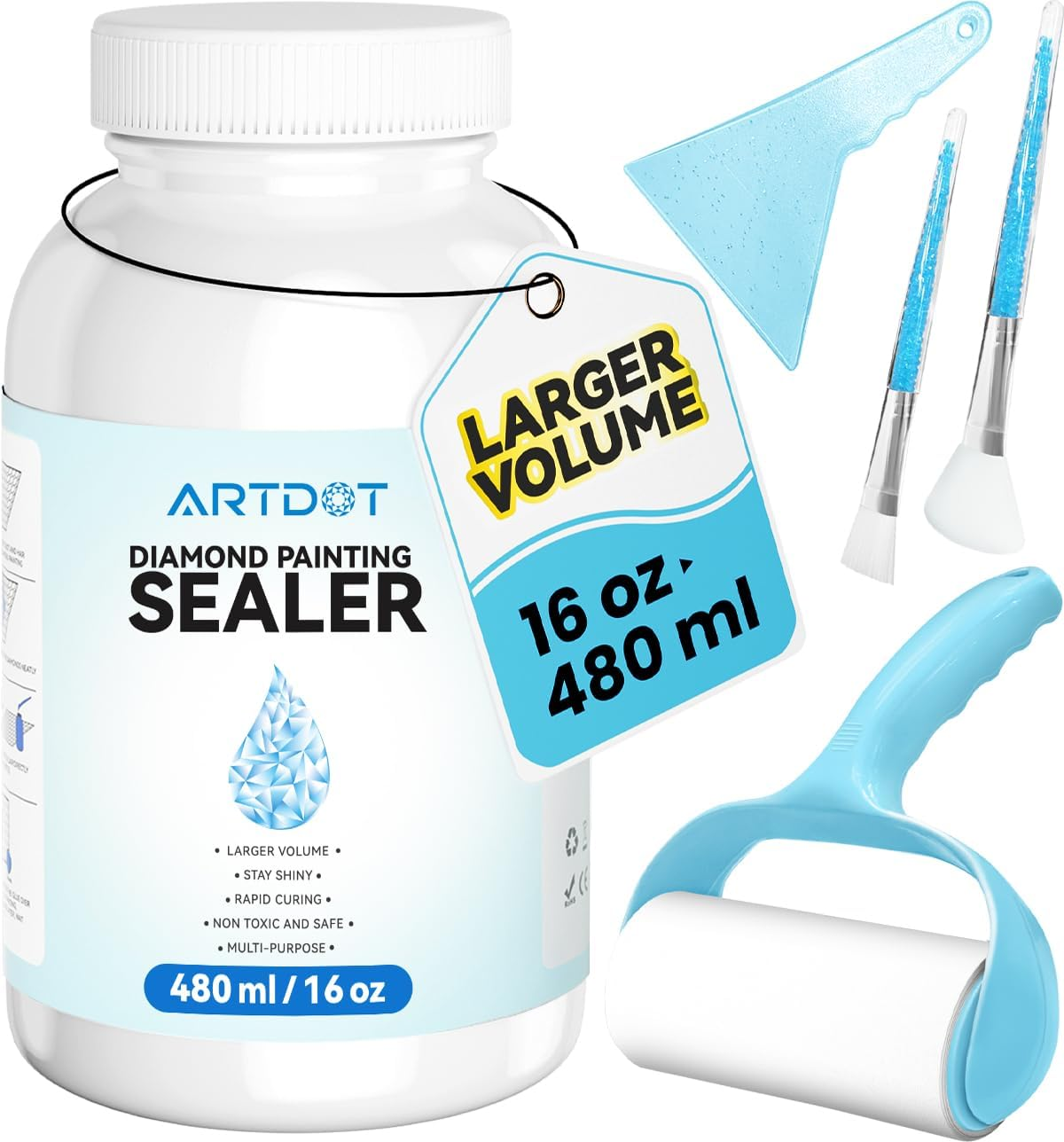ARTDOT 16 Oz/480 Ml Diamond Painting Sealer Kits for Adults, Large Capacity Glue as Diamond Art Accessories and Jigsaw Puzzles Tools image number 1