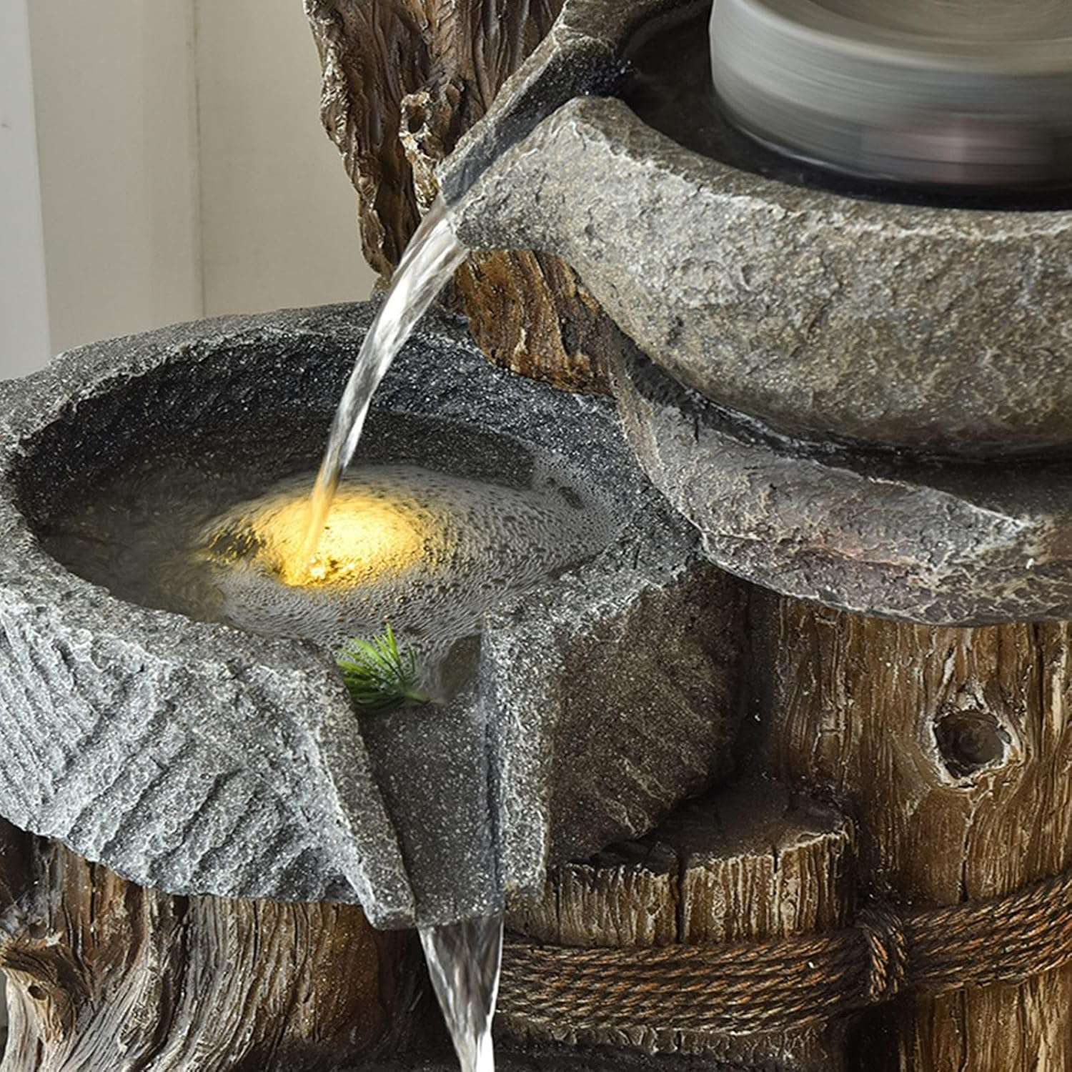 Outdoor Fountain Water Fountain- Indoor Outdoor Floor Standing Fountain Waterfall, Fountains Garden for Patio Backyard Porch Home Art Decor(102 * 55 * 108CM) image number 5