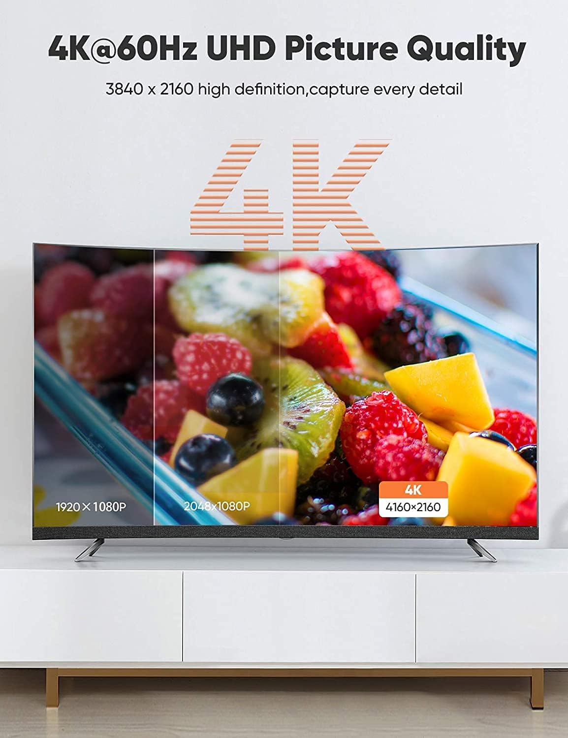 Micro HDMI to HDMI Cable 1M, Snowkids 4K 60Hz HDMI to Micro HDMI Cord (Male to Male) 3D/Arc/Hdr/4K/Audio Return Support for Hero, Action Camera, Bi-Directional image number 1