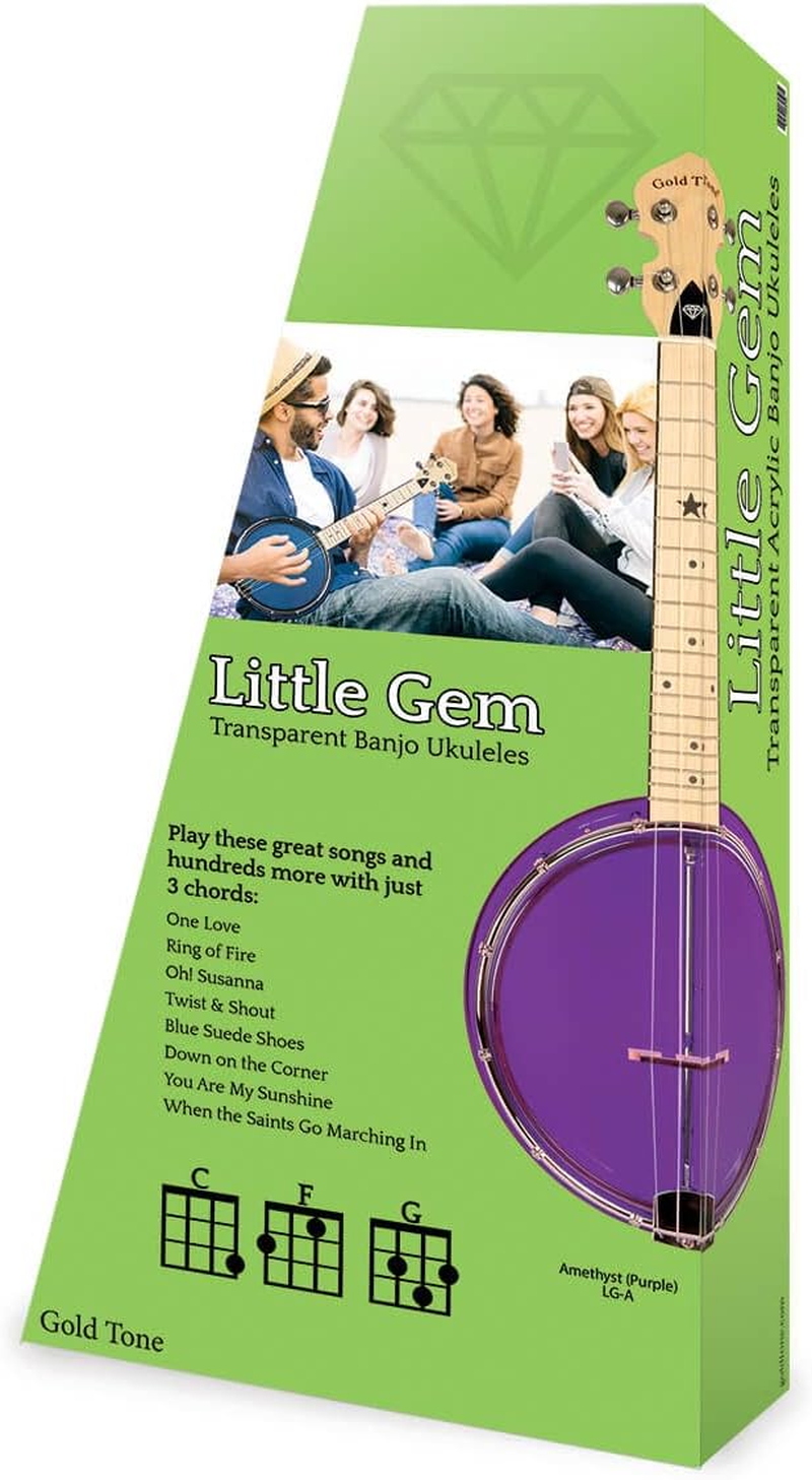 Gold Tone Little Gem Ukes, 4-String Ukulele, Right, Purple (LG-A) image number 6