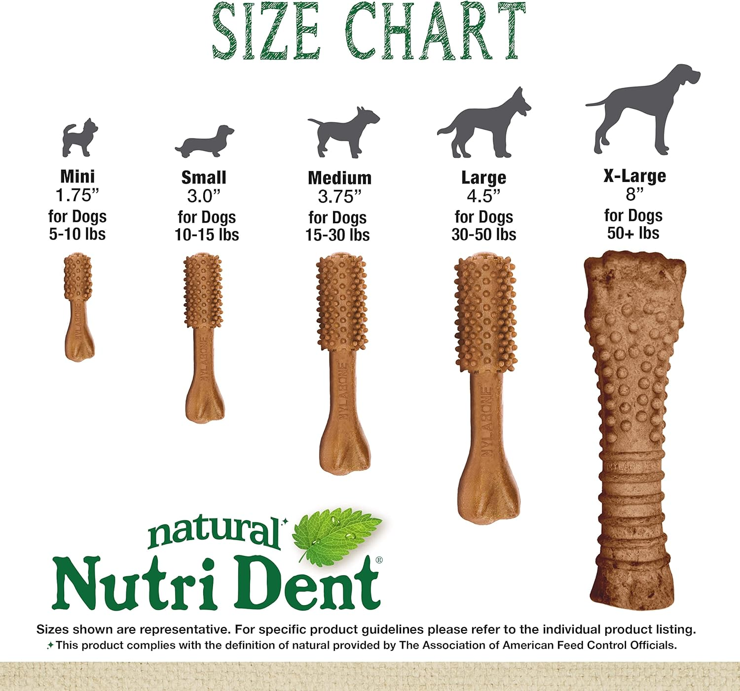 Nylabone Nutri Dent Filet Mignon Flavored Dog Dental Chews Mini (160 Count)
