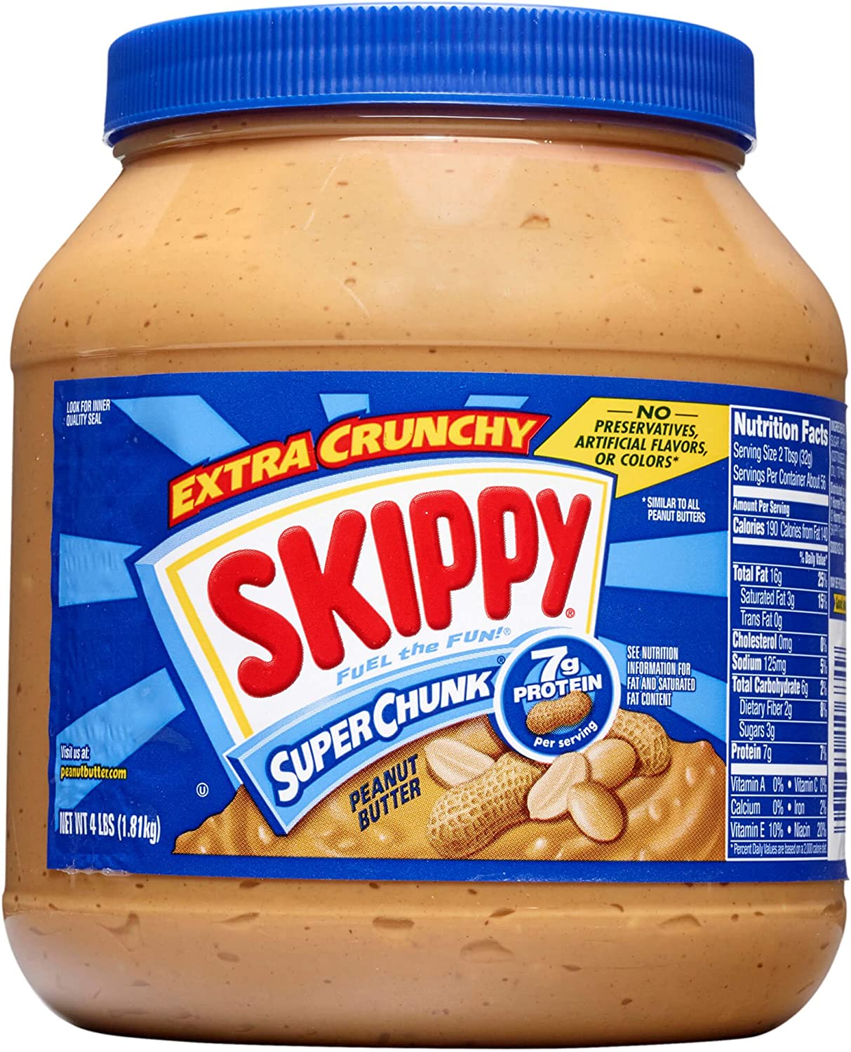 Skippy Super Chunk Extra Crunchy Peanut Butter, 64 Ounce - 64 Ounce (Pack Of 2)