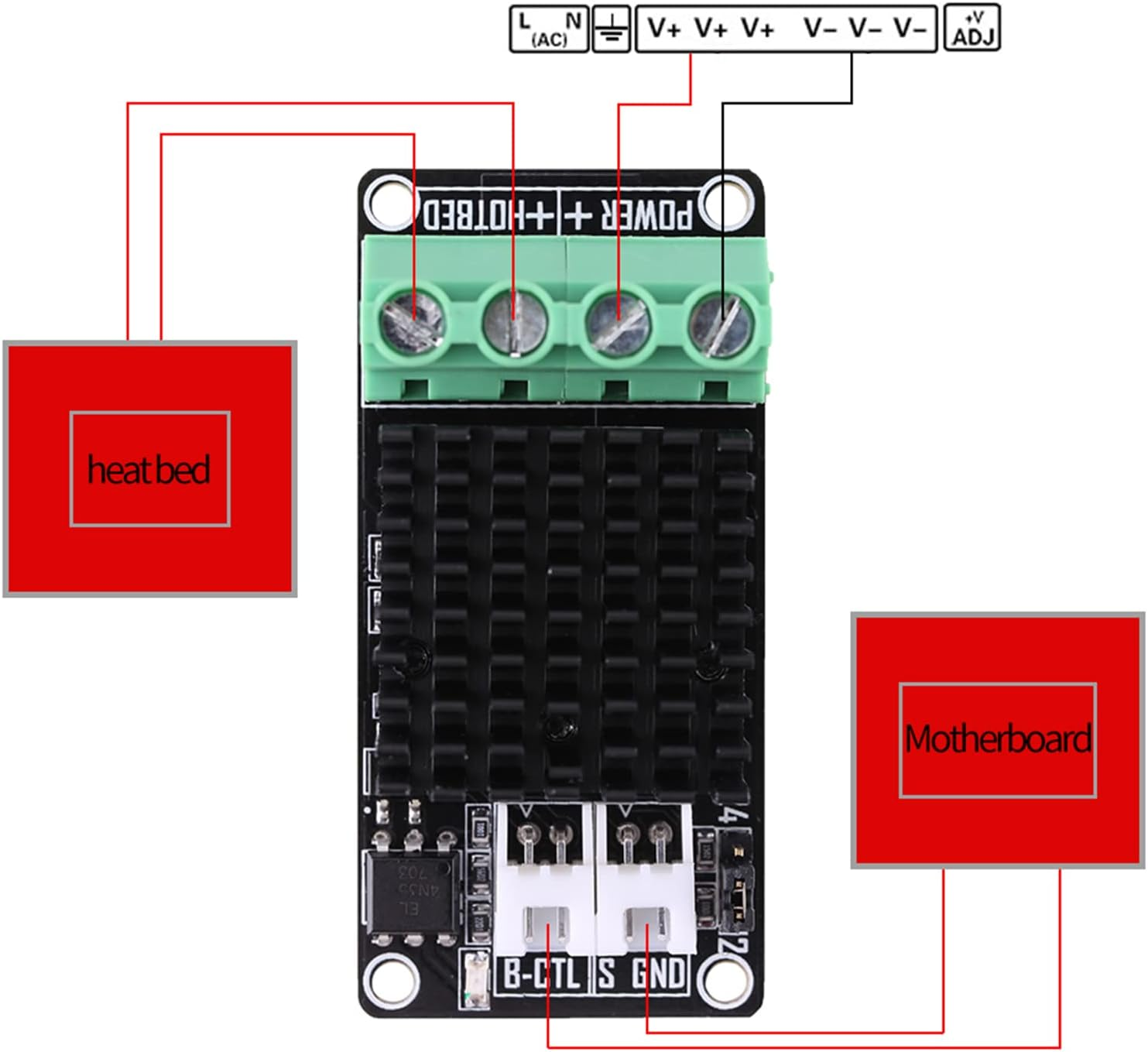 Hyuduo 30A Heating Controller Module, 3D Printer Big Current Mini Heating Controller with MKS MOSFET MOS Module for 3D Printer Accessories, Control with High Heat Dissipation image number 5