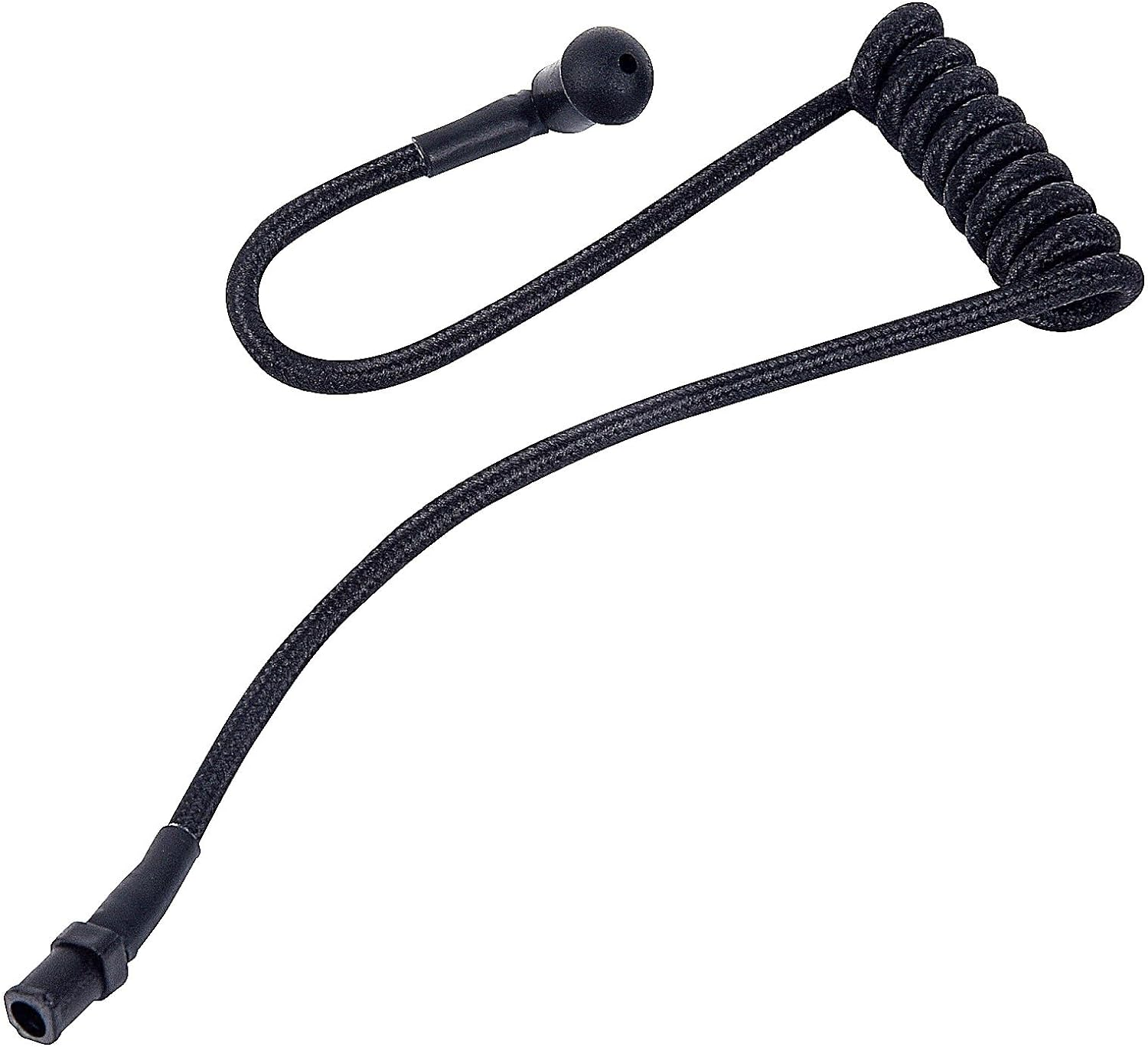Braided Knitted Woven Fabric Fiber Coil Tube Replacement for Walkie Talkie Radio Acoustic Earpiece Headset (Pure Black)