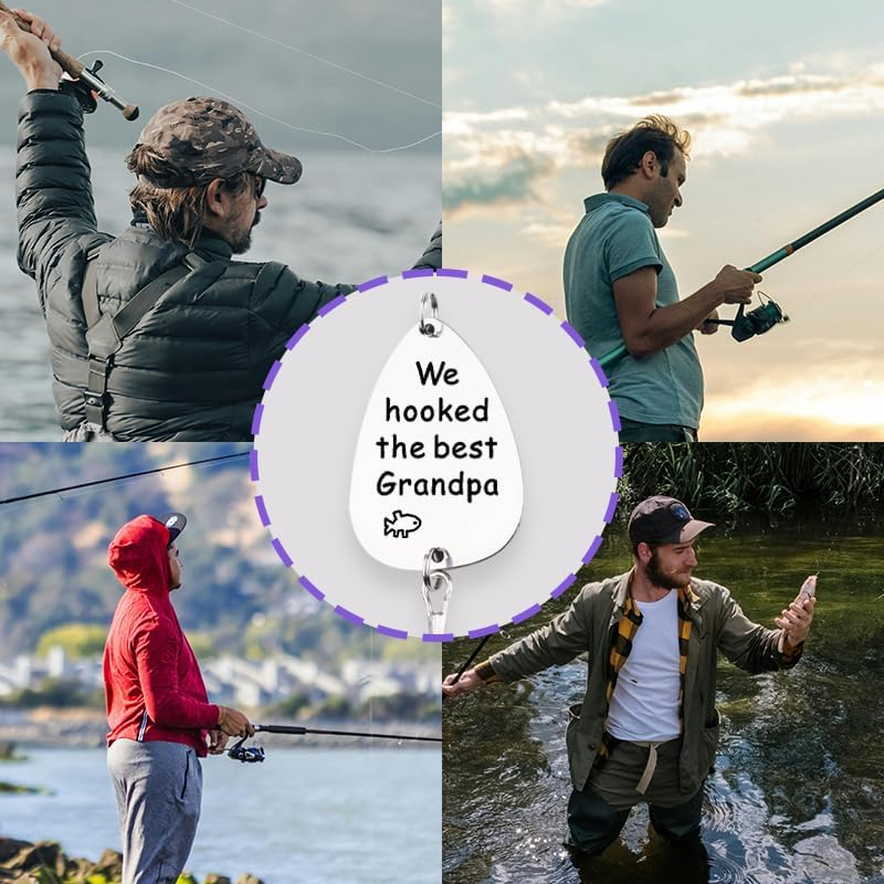 Grandpa Papa Christmas Birthday Gifts for Men Grandfather Fishing Stuff Lures for Papa Pawpaw Retirement Gift Ideas image number 2