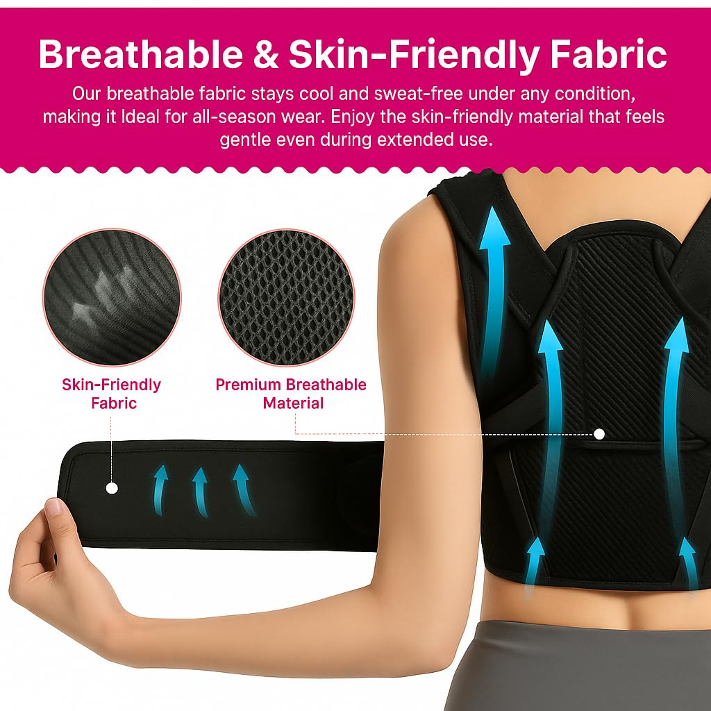 Back Brace Posture Corrector for Women and Men,Shoulder Straightener,Adjustable Full Back Support,Posture Corrector- Improve Posture Correct Hunchback Slouching under Clothes (S) image number 5