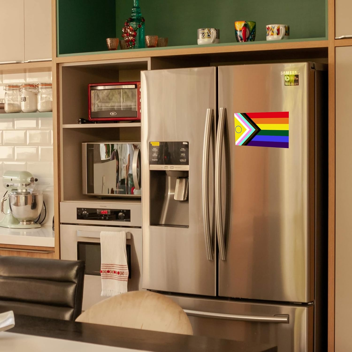 5 PCS Inter-Sex Inclusive Pride Flag Sticker,Lgbt Rainbow LGBT Banner Decal for Car Bumper Window Laptop image number 4