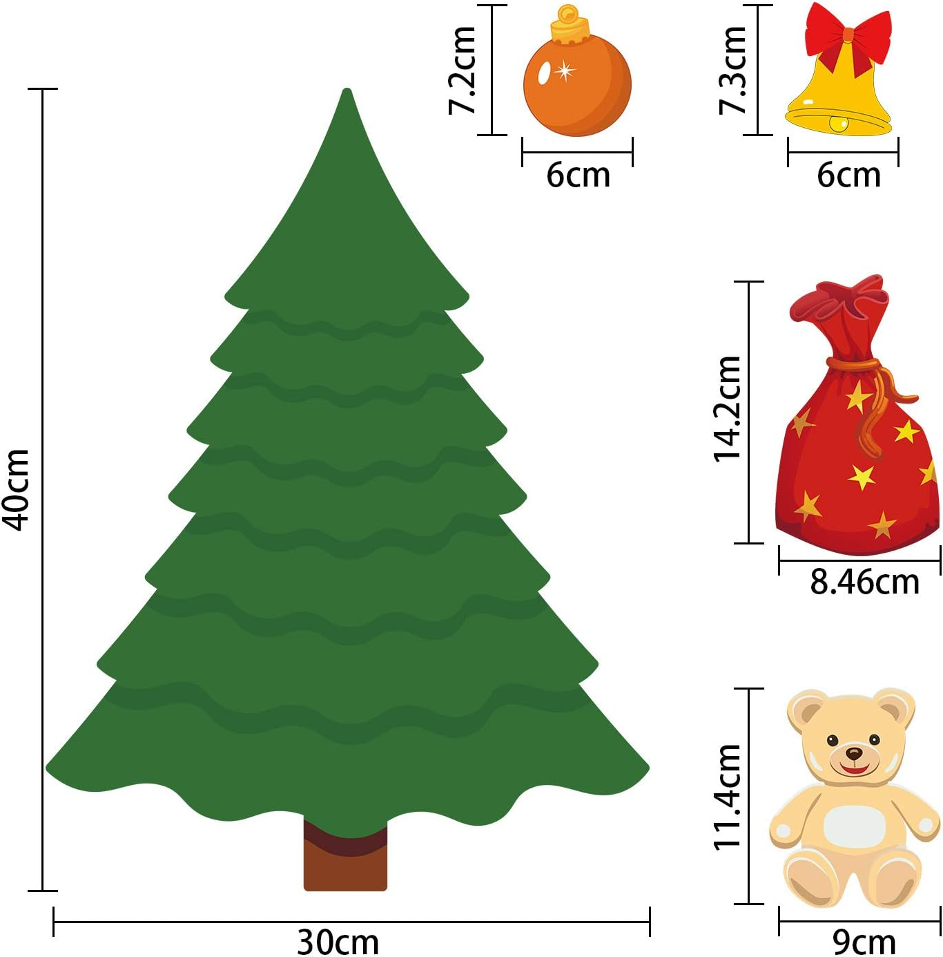 Christmas Party Decoration, Animated Christmas Fridge Magnet Set, Magnet Refrigerator Stickers Holiday Christmas Decorations for Fridge, Metal Door, Garage, Office (Christmas Tree Magnet, 21 Pieces) image number 3