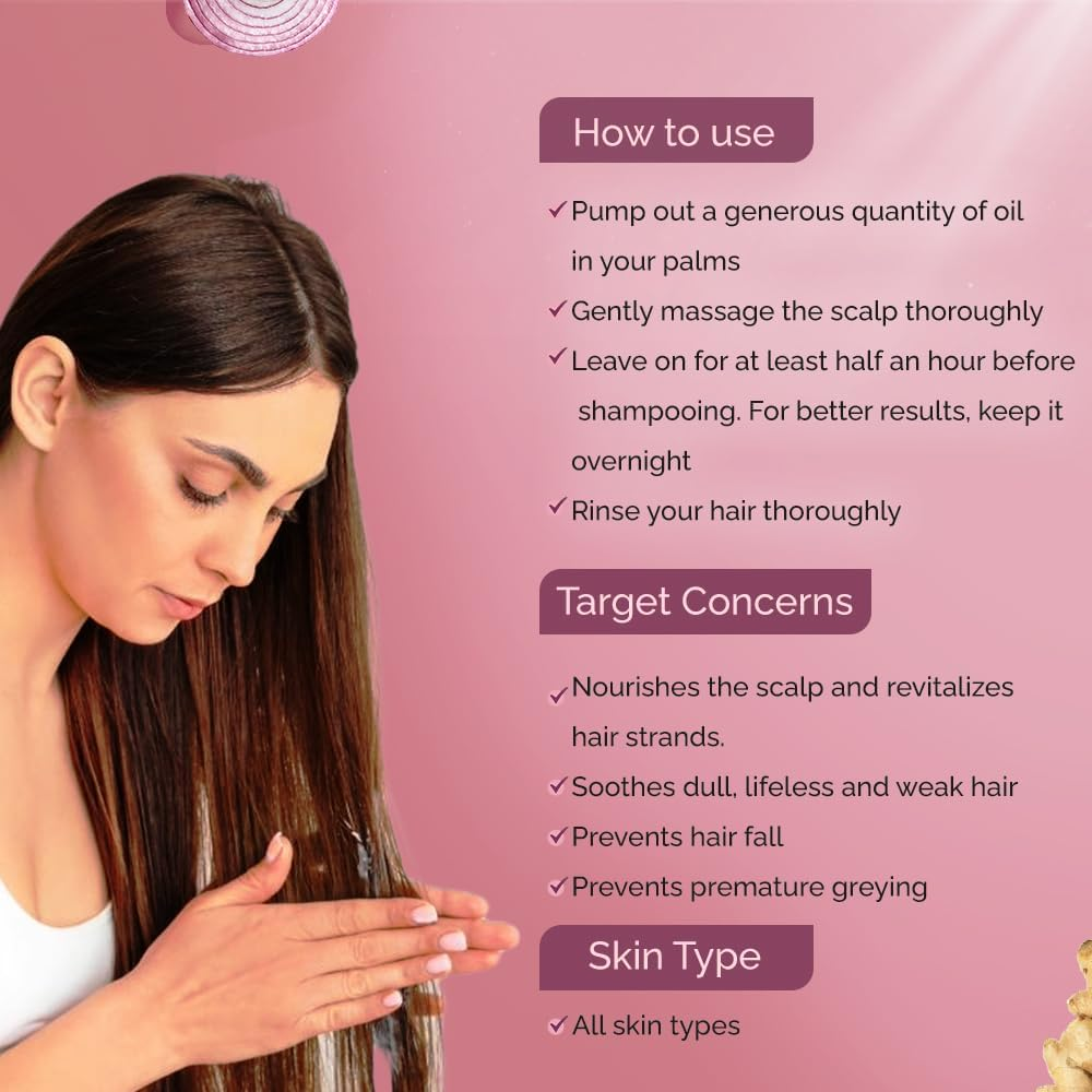 Hi9 Onion & Ginger Hair Oil, Hair Fall Control Healthy Hair