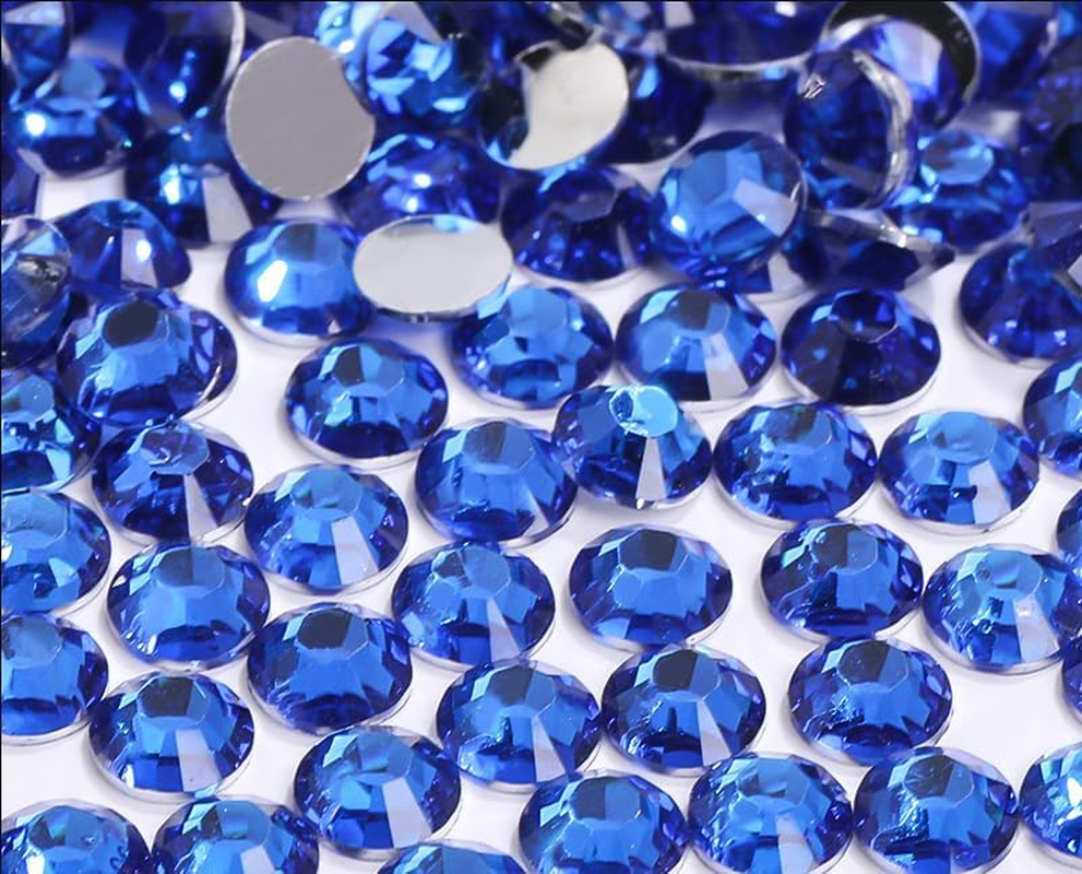 Yixinly Pack of 1000 SS30 6 Mm Rhinestones, Transparent round Crystals Stones for Nails, DIY Decoration, Clothing, Mobile Phone Cases, Shoes, Bags (Blue)