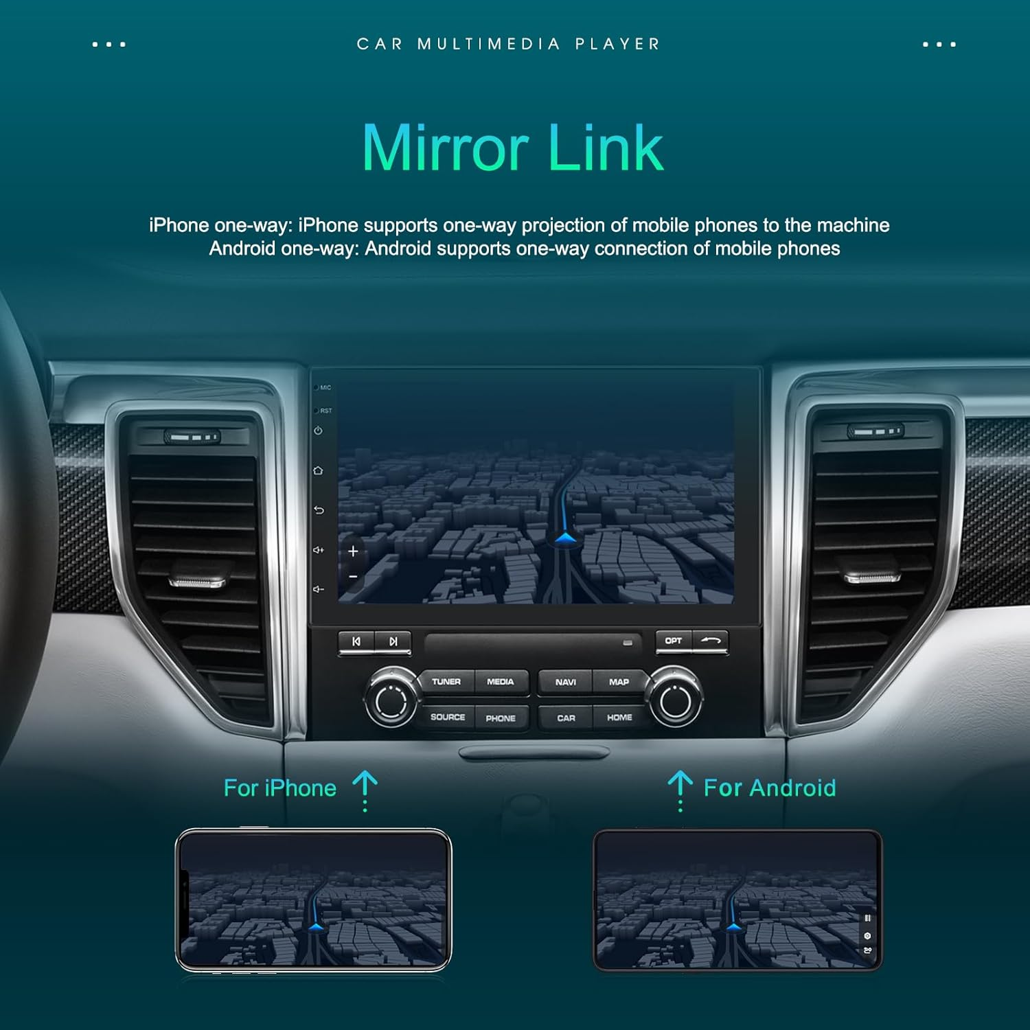 Rimoody 7 Inch Android Double Din Car Stereo Mirror Link, Touchscreen Car Radio 2 Din with GPS Navigation Bluetooth FM RDS Wifi USB Backup Camera 1G 32G image number 1