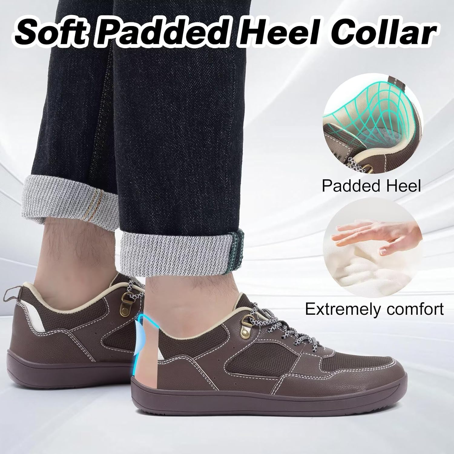 ZYEN Mens Barefoot Shoes Wide Toe Box Trail Running Sneakers Zero Drop Non-Slip Extra Wide Width Walking Shoes Minimalist Wrestling Sneakers Gym Trainer 6.5-13 image number 2