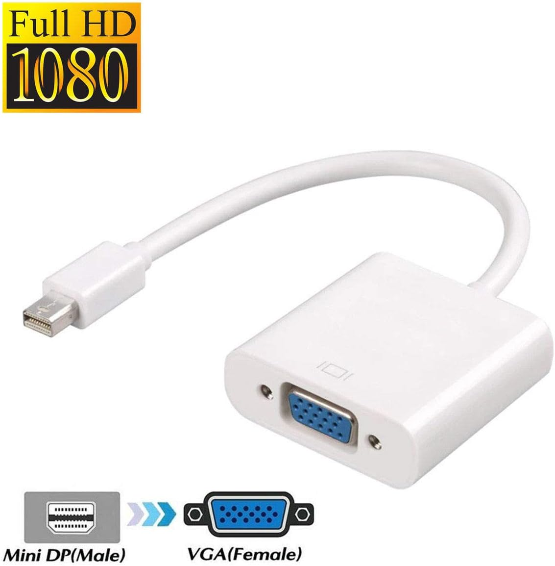 Mini Displayport to VGA Adapter Display Port DP for Macbook Pro Air Thunderbolt image number 3