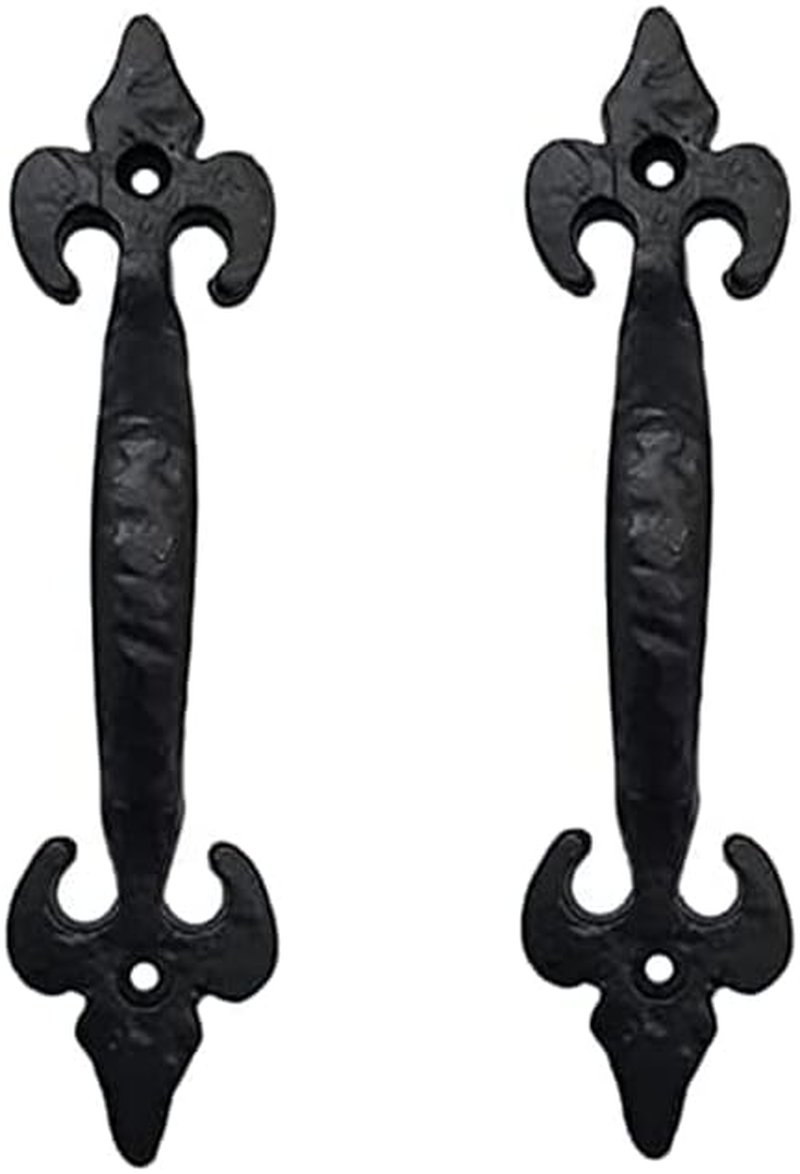 Adonai Hardware Nethaniah Antique Cast Iron Cabinet Pull Handles (6.1" X 2 Pack, Matte Black) for Vintage Wooden Barn Doors, Gates, Closets, Furniture, Drawers, Cupboards, Wardrobes and Sheds image number 4
