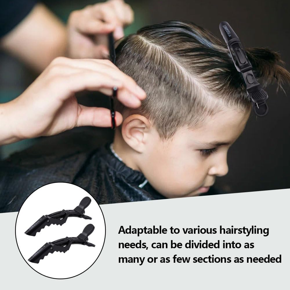 Hairdresser Hair Clips, 24 Pieces Plastic Hair Clips, Professional Alligator Clips for Salon, Black image number 4