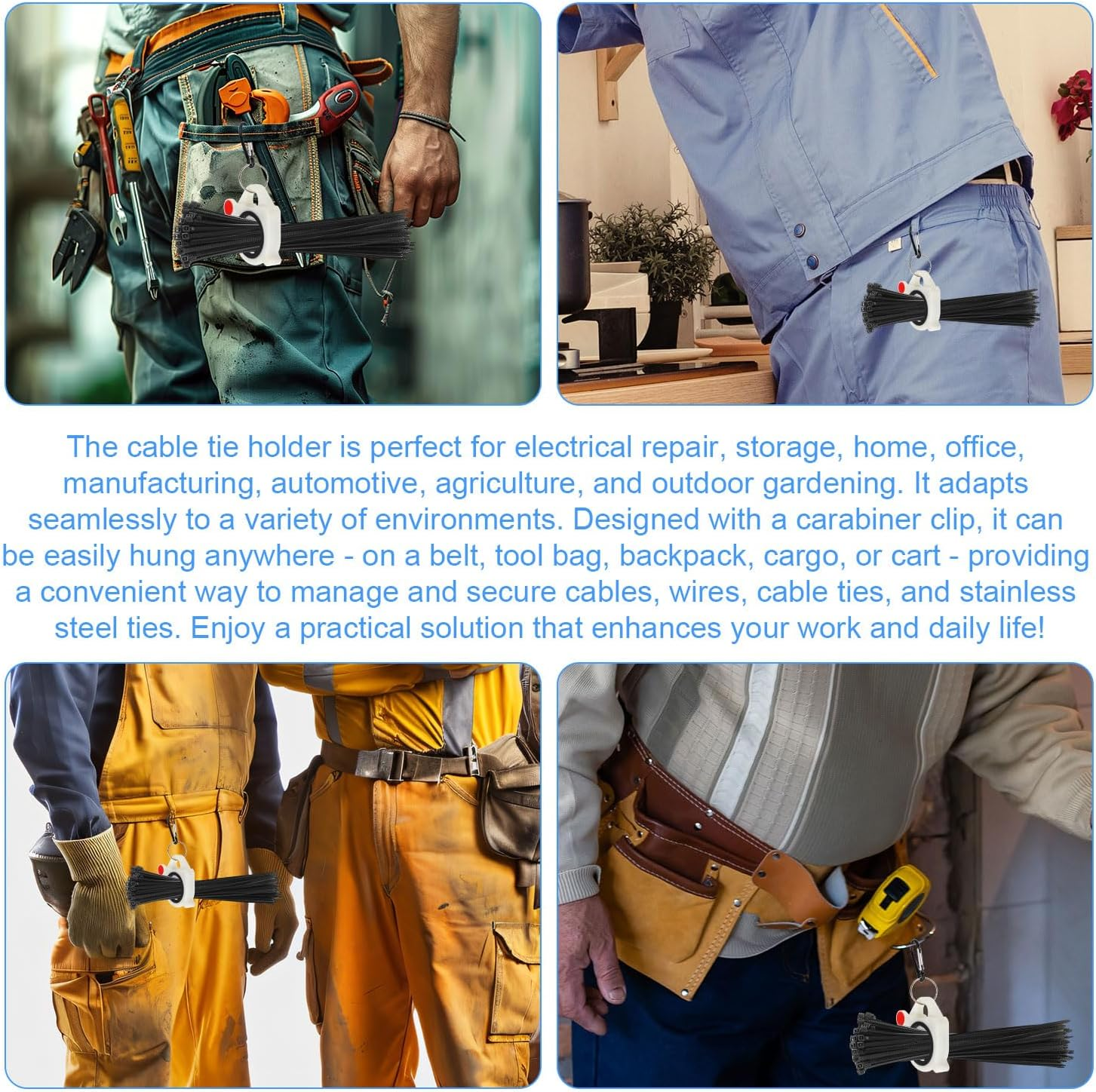 5Pcs Zip Tie Organizer, Premium Plastic Ziptie Holder Lightweight and Reusable Cable Tie Holder Tightener Keeper Bracket Tool for Easy Management and Storage image number 2