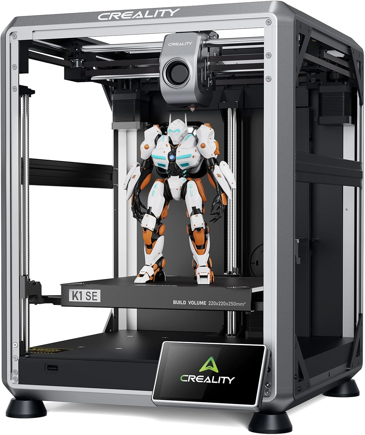 Creality K1 SE 3D Printer, 2024 New Version 600Mm/S High-Speed Hands-Free Auto Leveling Flagship-Level Direct Extruder Quick-Swap Tri-Metal Nozzle K1 Upgrade 3D Printer