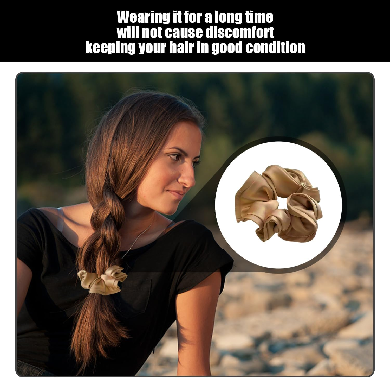 8 Fashionable Hair Rings, Simple Satin Hair Rings, Elastic Headbands, Hairstyle Decorations. image number 2