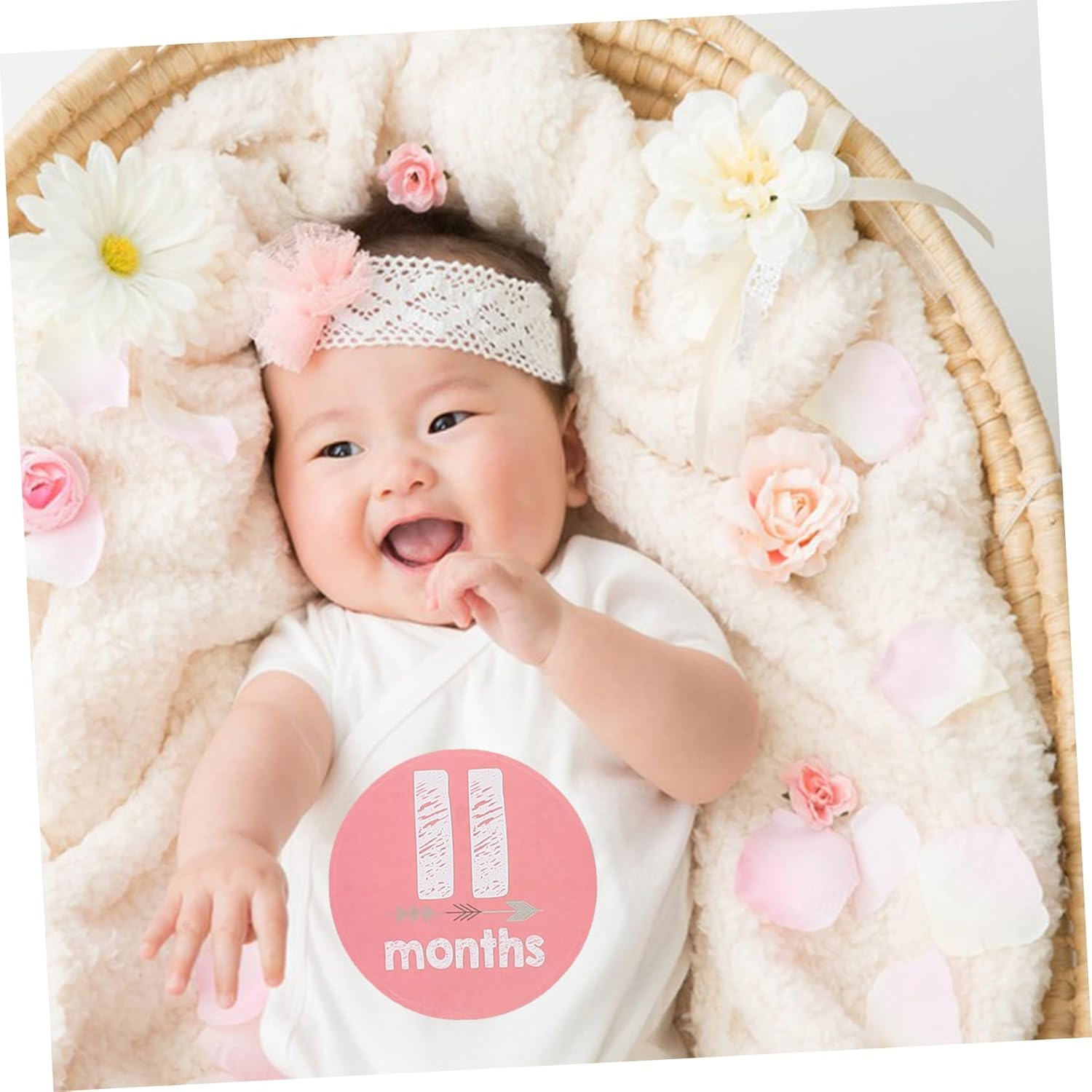 Newborn Monthly Stickers Milestone Sticker for Growth Recording Photo Props Adhesive Months Shower Gifts image number 4