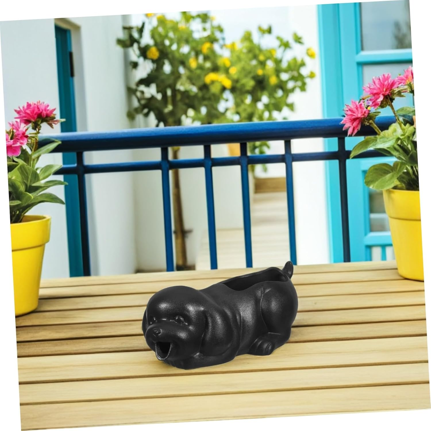 SUPVOX Ceramic Dog Fountain Spitter Indoor Waterfall Decor with Efficient Filtration Ceramic Material Unique Puppy Statue for Fish Tank and Garden Accessories image number 2