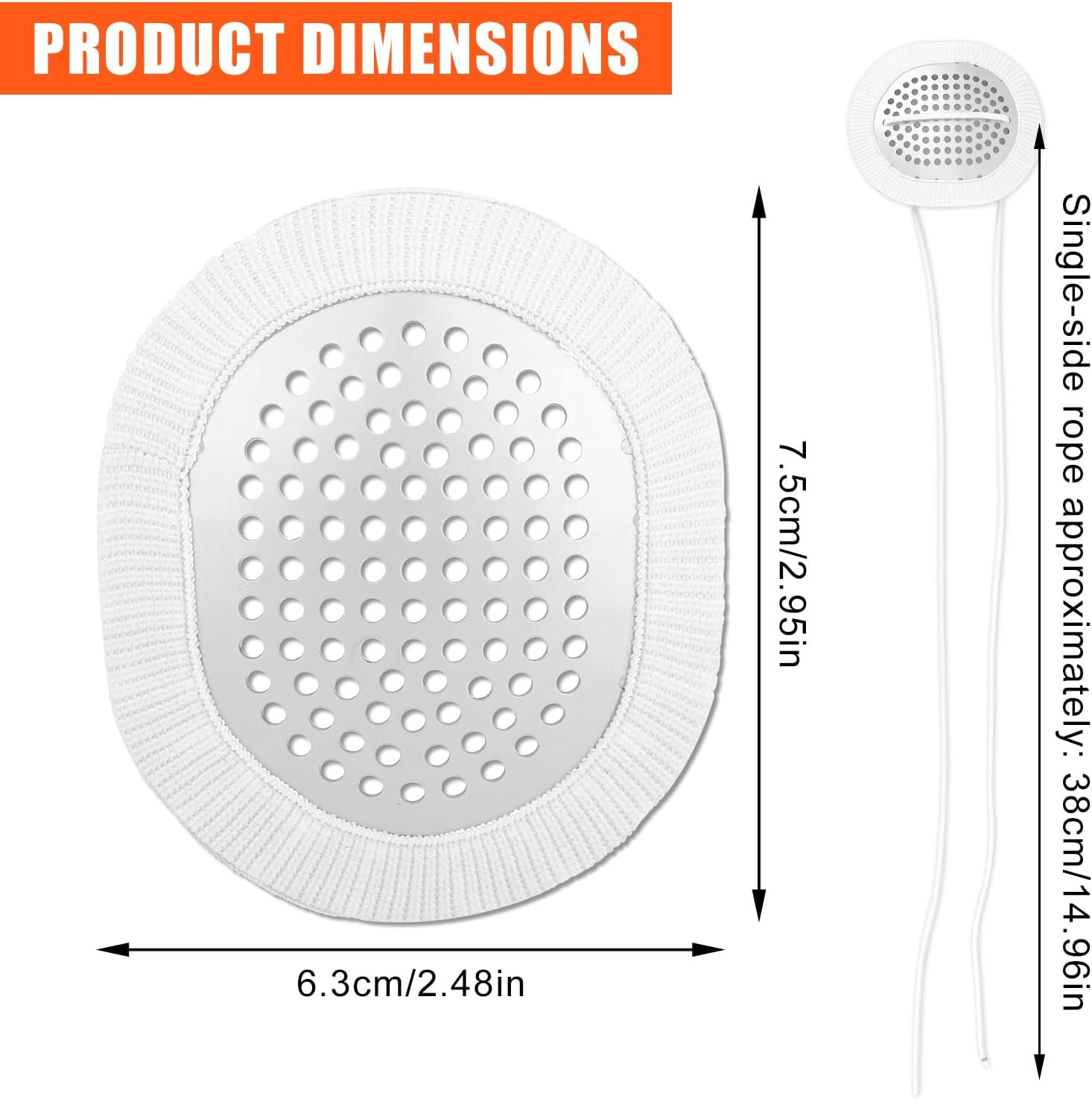 Eye Shield after Surgery, Aluminum Protective Breathable Eye Patch Cover for Adults with Extended Elastic Strap and White Cloth Covering for Sleeping and after Surgery image number 5