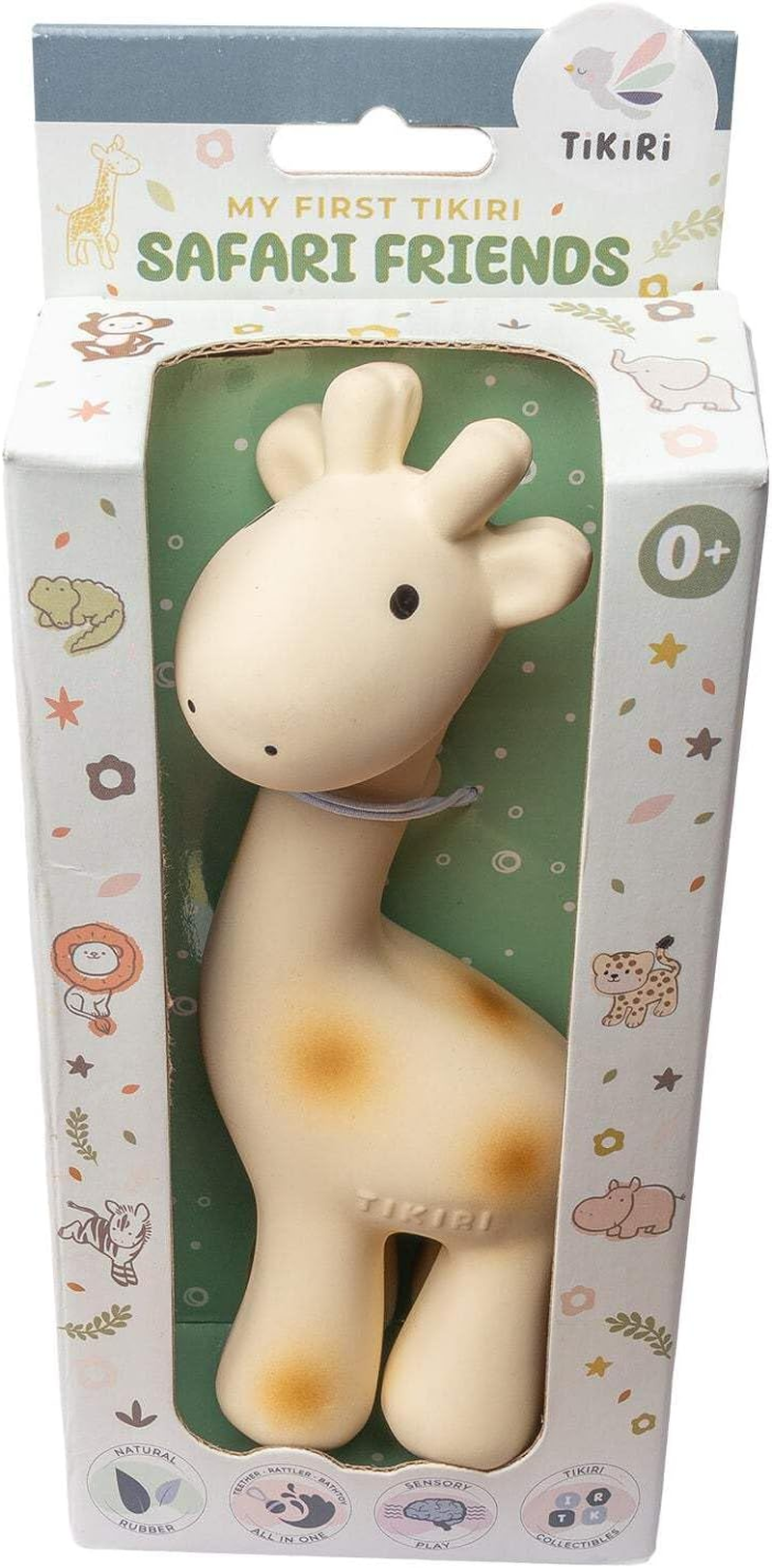 Tikiri Fully Enclosed Giraffe All Rubber Rattle Teething & Bath Toy