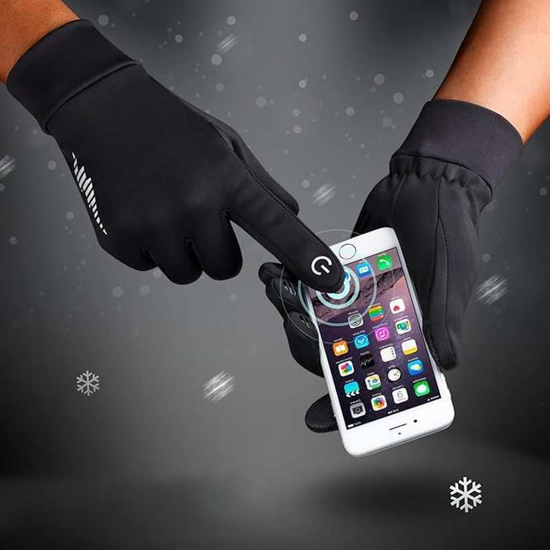 Winter Running Gloves, Unisex Touchscreen Anti-Slip Elastic Gloves, Lightweight Warm Windproof for Cycling, Driving, Camping, Hiking image number 5