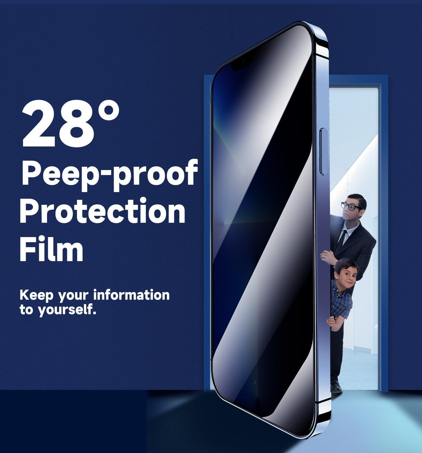 MAGIC JOHN 2 Pack for Iphone 13 Pro Max/Iphone 14 plus 6.7 Inch Privacy Glass Screen Protector, Auto Dust-Elimination Installation, Bubble Free, Easy Installation image number 2