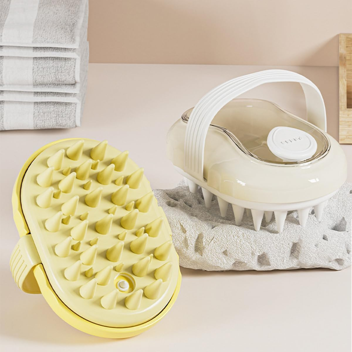 Fokmuaex Scalp Massager Brush with Soft Silicone Bristles, Hair Growth Scalp Scrubber for Exfoliation & Stress Relief, Shampoo Brush for Wet/Dry Hair & Head Massage (Yellow) image number 5