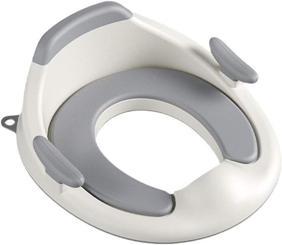 Potty Training Seat,Toilet Trainer,Stability Toilet Seat,Foldable Seat,Travel Potty, with Safe Handles and Detachable Cushion for Boys and Girls, Need to Go to the Toilet, Grey image number 2