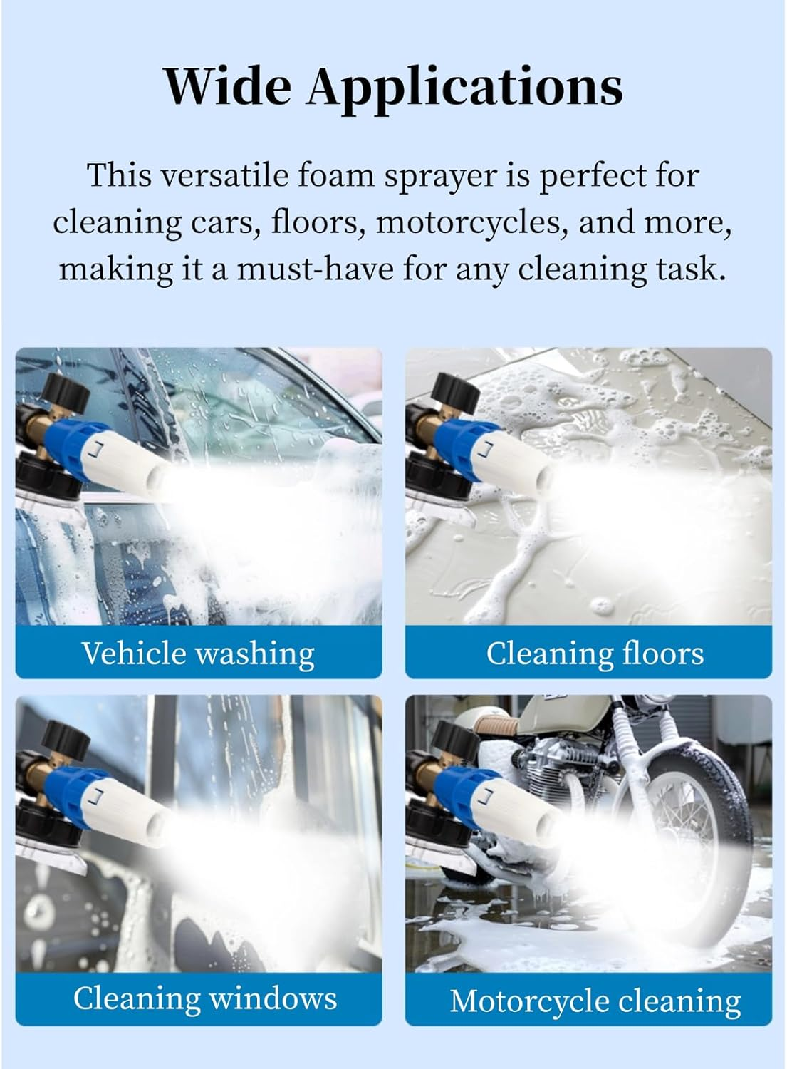 Foam Cannon for Pressure Washer, Snow Foam Cannon Car Wash Sprayer with 1/4 Inch Quick Connect, A4000PSI Wash Foam Sprayer, Car Washing Accessories image number 5