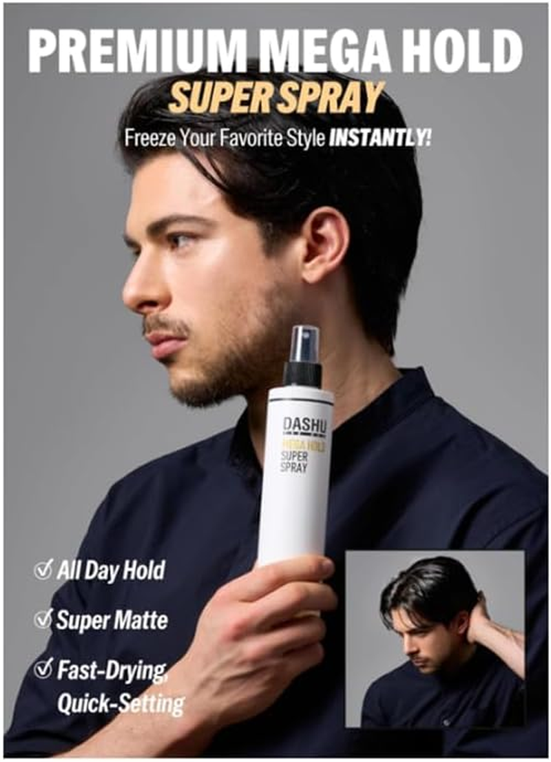 DASHU for Men Premium Mega Hold Super Spray 250Ml | Hair Spray | Volume | Hair Fixer | Long Lasting | Extra Hold image number 4
