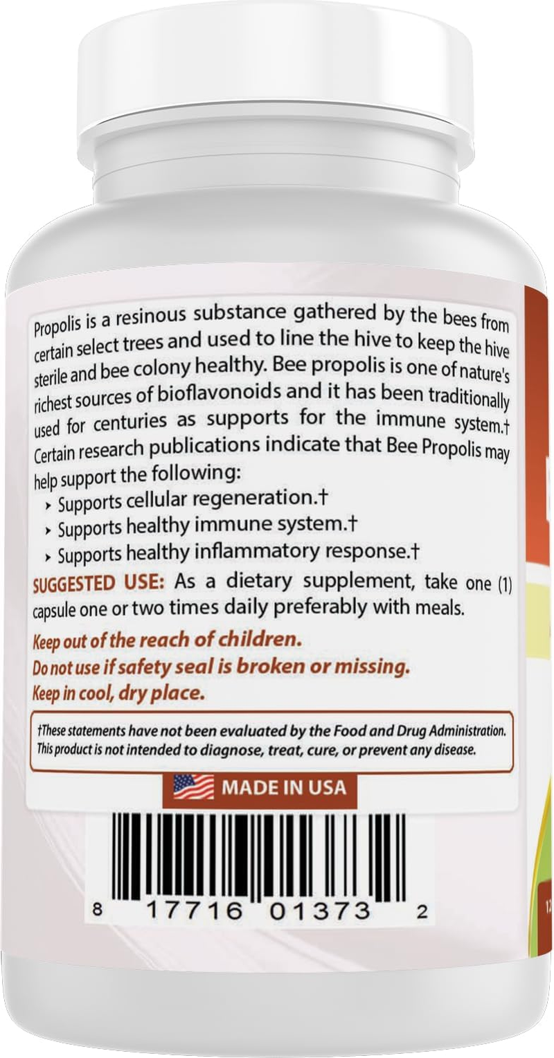 Best Naturals Bee Propolis 500 Mg 120 Capsules (120 Count (Pack of 3)) image number 6