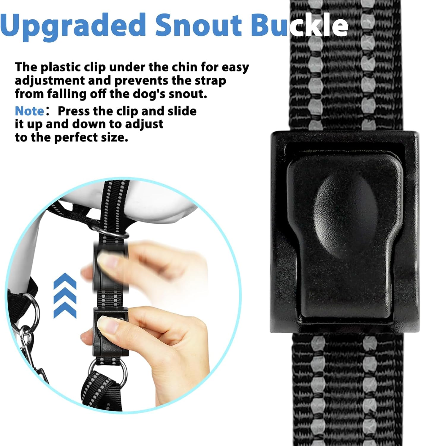 BARKLESS Soft Dog Head Collar, Patented Padded No Pull Head Halter, Training Nose Leash with Safety Link for Medium Large Dogs, Adjustable Muzzle Leash, Easy Control for Walking(Black, M) image number 1