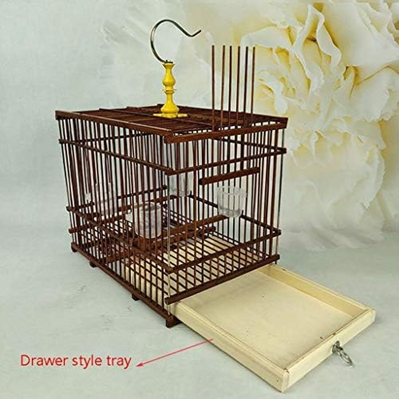 Bird Cage Rectangular Bird Cage Brown Indoor and Outdoor Bird Cage Natural Environmentally Friendly Material Suitable for Small Bird Breeding Birdcages Decor image number 3