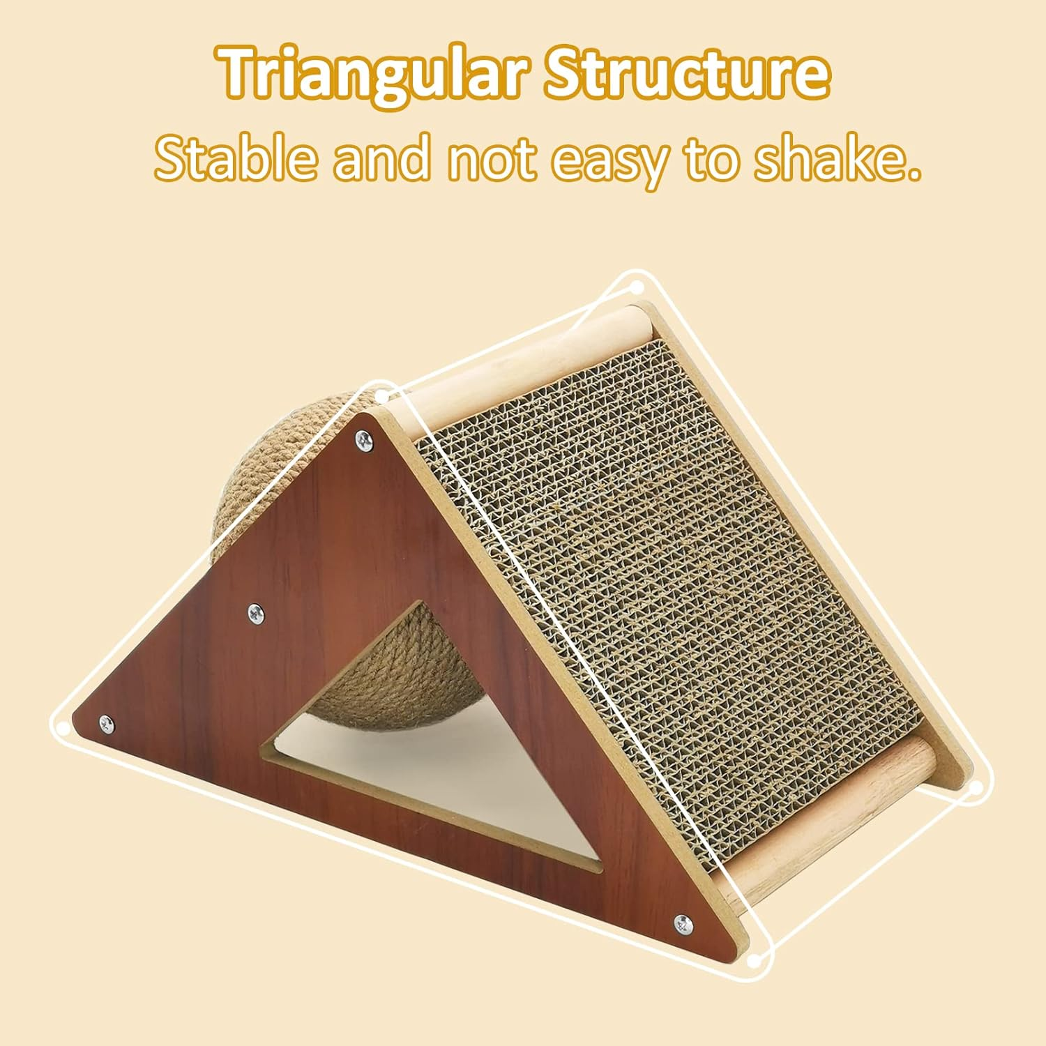 Fhiny Rabbit Scratch Ball, Natural Sisal Rope Claws Scratching Corrugated Board for Indoor Kittens Scratch Pawller Rotating Ball Interactive Toys for Bunny Kitten and Other Small Pets image number 4