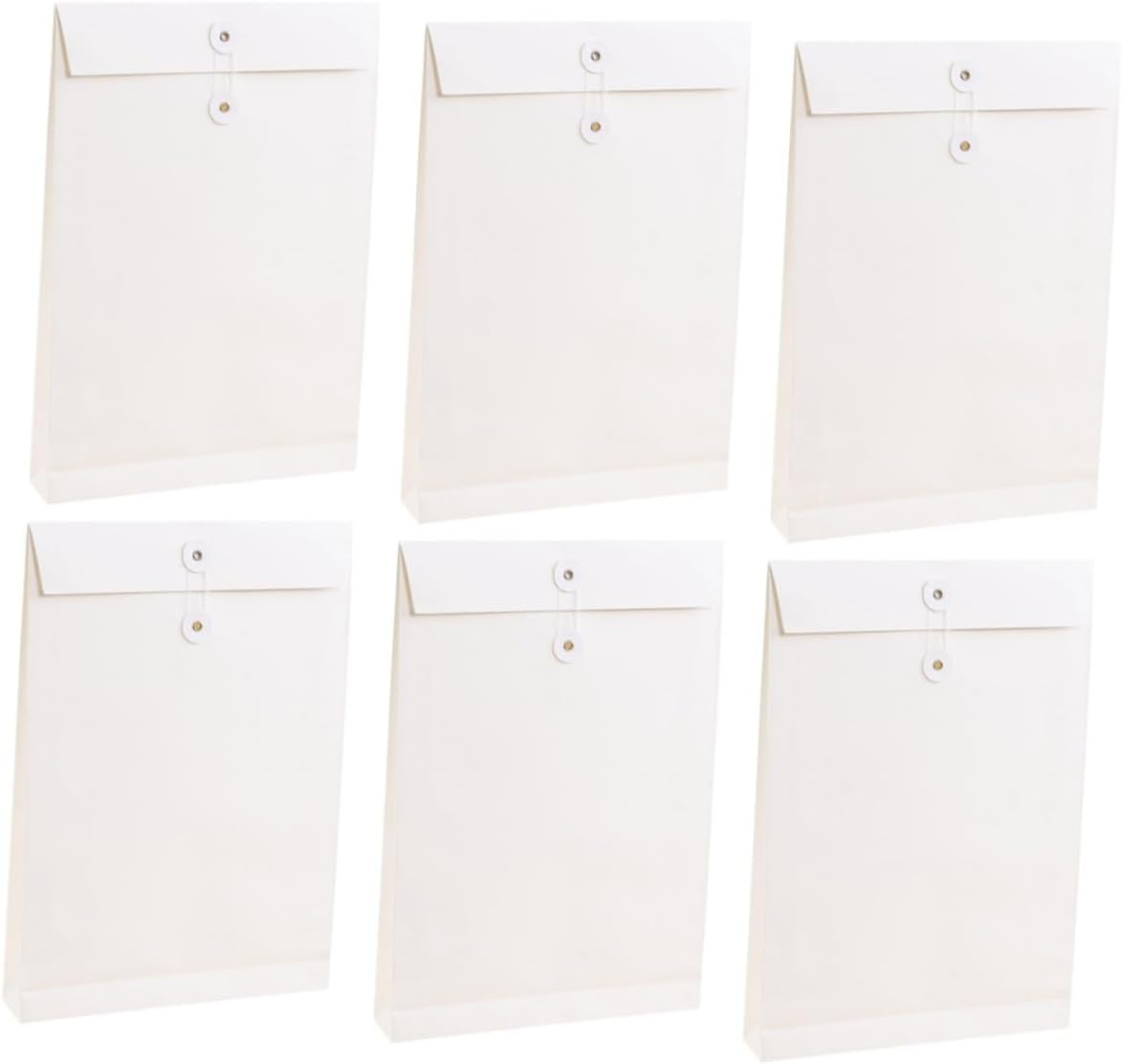 SEWACC 6Pcs White File Bag Paper Organizer Document Carrier Bag for Office Stationery Clothes Packing File Holder