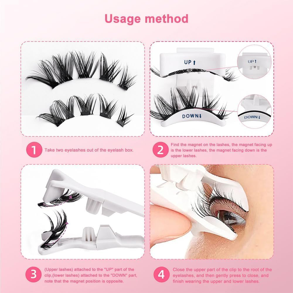 TTPSRY Magnetic False Eyelash Kit Glue Free, Easy to Apply, Natural-Looking Lashes with Magnetic Alignment, Perfect for Beginners and Daily Use(#4) - 3 image number 3