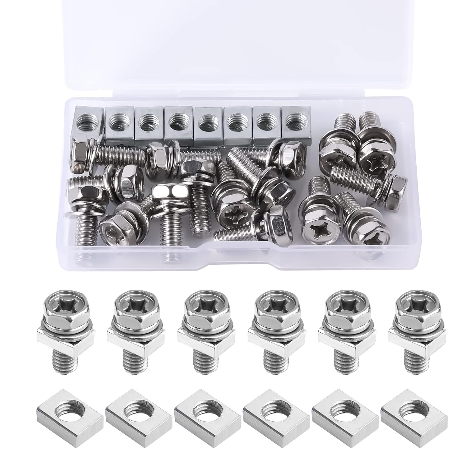 16 Set Motorcycle Battery Bolts and Nuts - Stainless Steel Terminal Bolts for ATV, Scooter DIY Projects image number 1