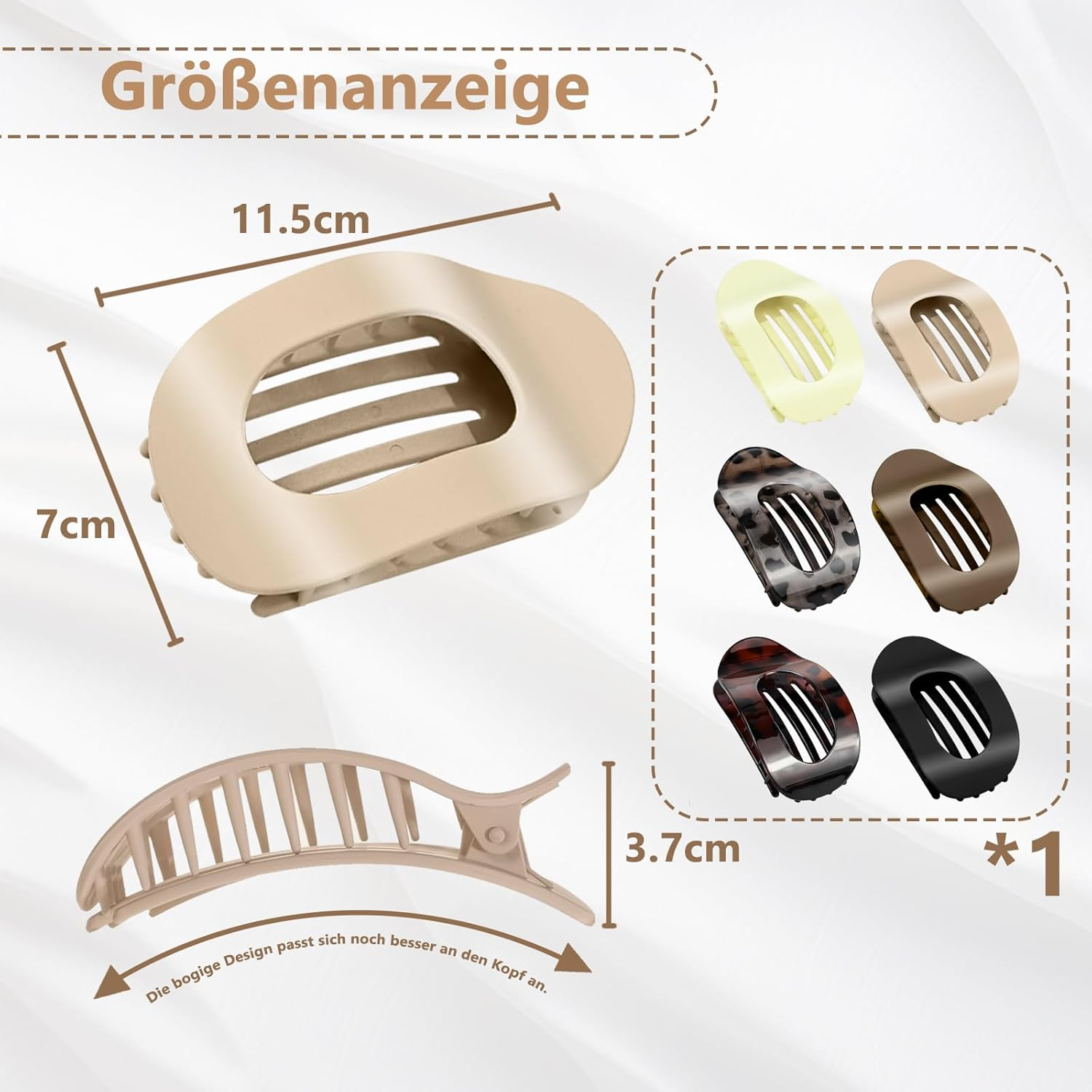 Alethron Pack of 6 Flat Hair Clips for Women, Classic Multi-Colour, Hair Clip, Medium Flat Women'S Hair, Strong Hold Side Hair Clips, Strong Hold for Thick and Thin Hair image number 1