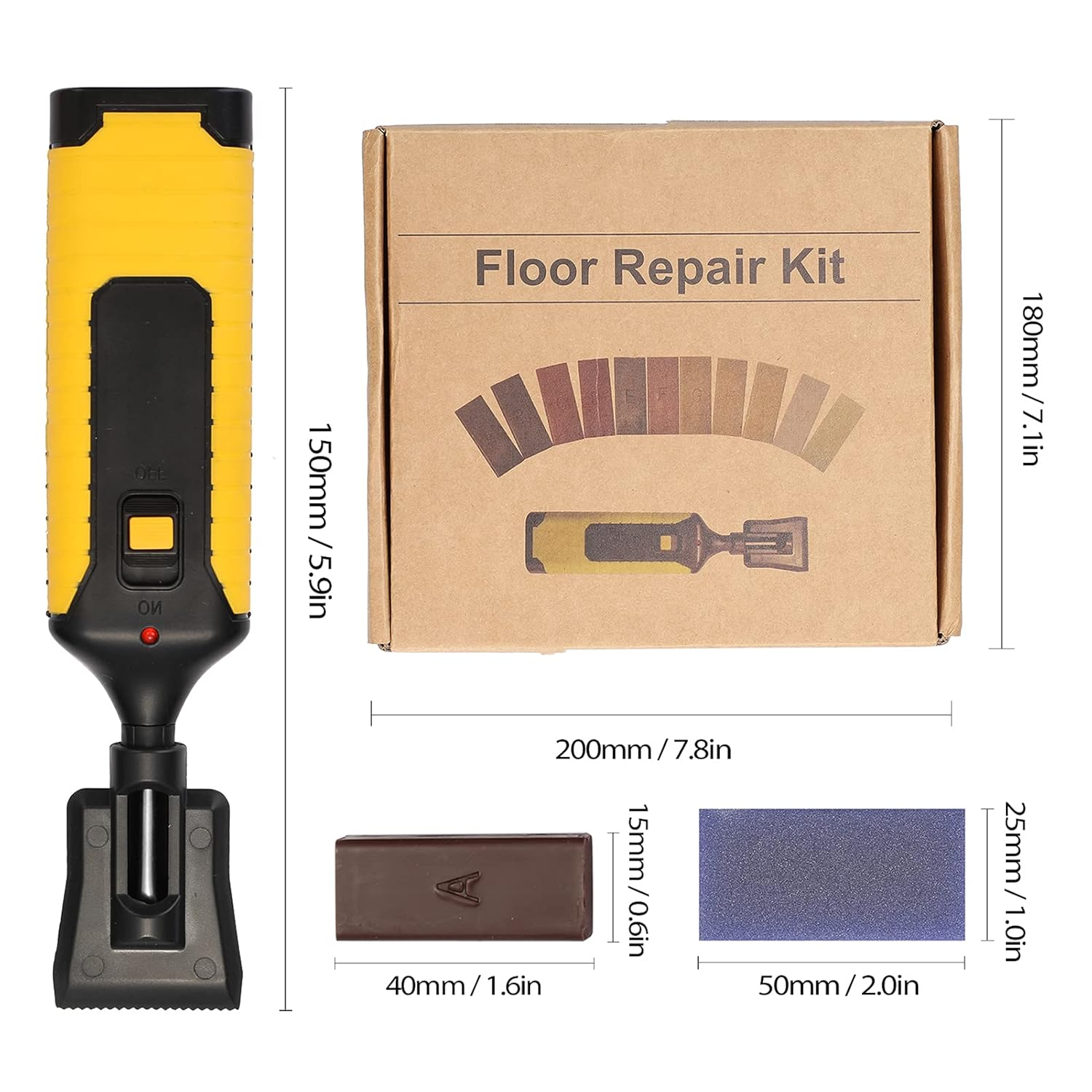Laminate Floor Repair Kit, Wood Board Scratch Repair Tool with 11 Wax Blocks, for Home Repair image number 6