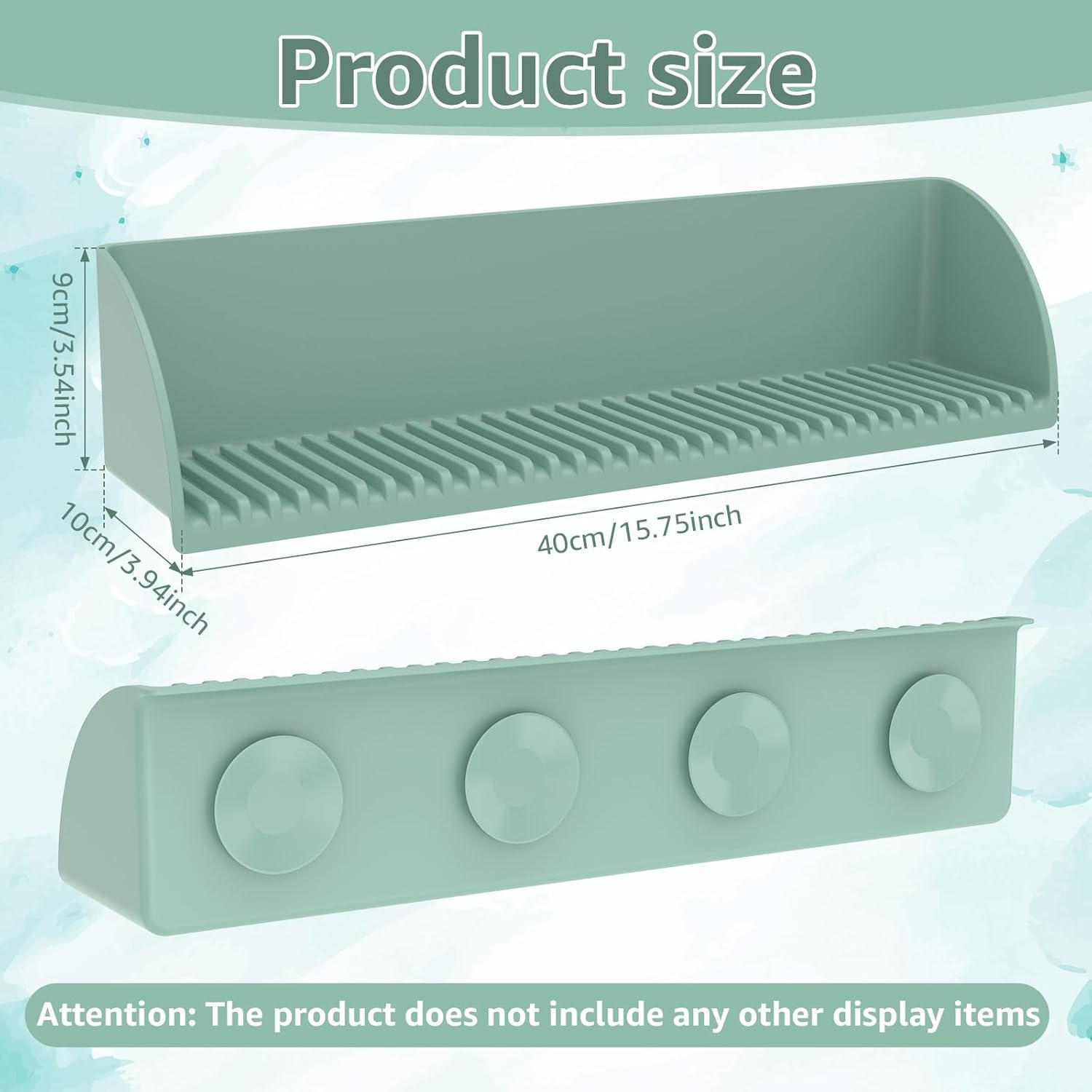 Silicone Sink Water Bathtub Splash Guard with 4 Suction Cups Kids Bath Toys Organizer Bath Storage Tray Raised Edge Design for Kitchen and Bathroom(Green) - Pink image number 7