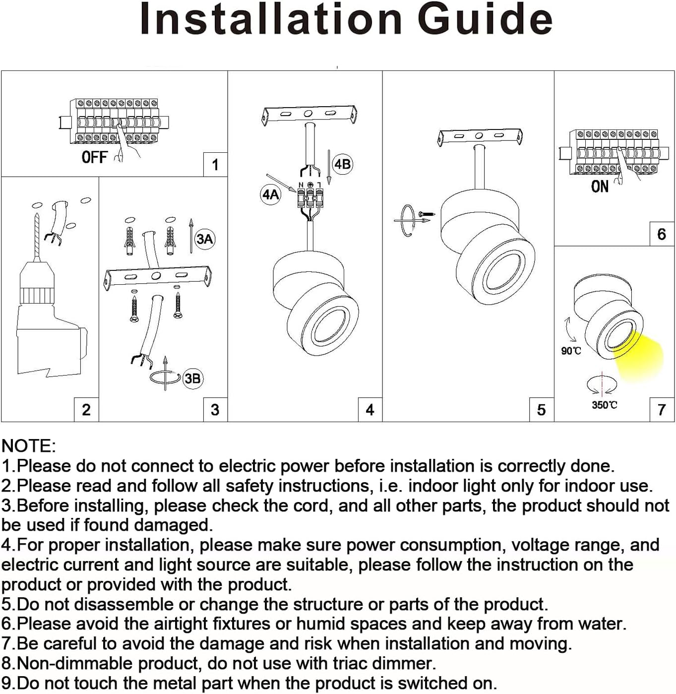 LED Ceiling Spotlight, 10W COB Downlight with 360&deg; Rotation, 4000K Natural White, CRI95, Surface Mount for Bedroom & Artwork (4000K-1PACK) image number 5