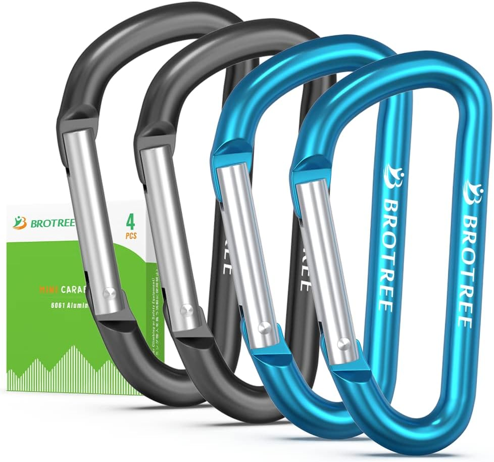 Brotree Small Carabiner Clips Mini Locking Carabiner - 6Cm Aluminum D-Ring image number 5