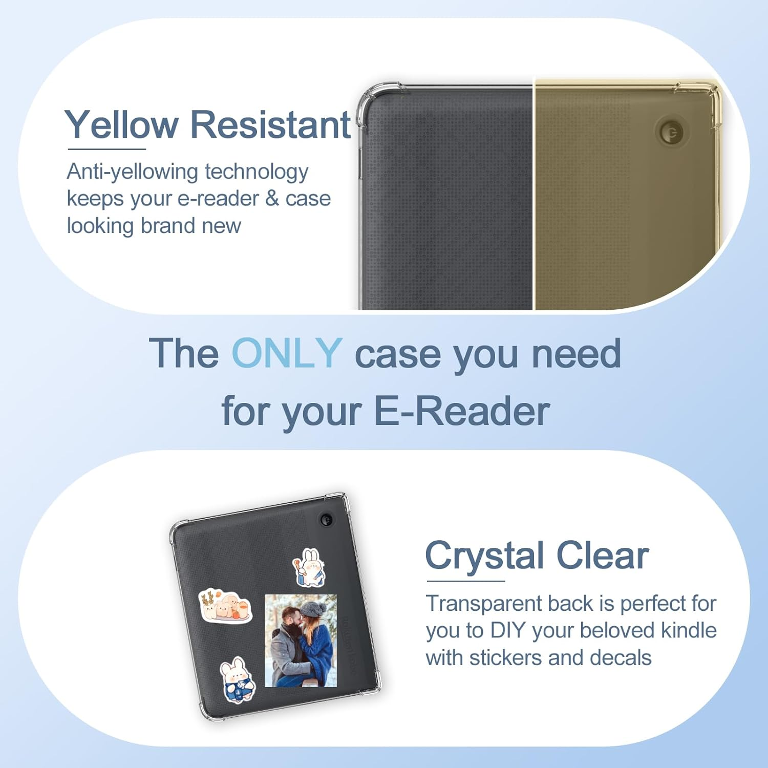 Caweet Clear Case for Kobo Libra Colour 7 Inch 2024 Release, Ultra Soft Flexible Transparent TPU Skin Bumper Back Cover Shell, Clear - Clear image number 2