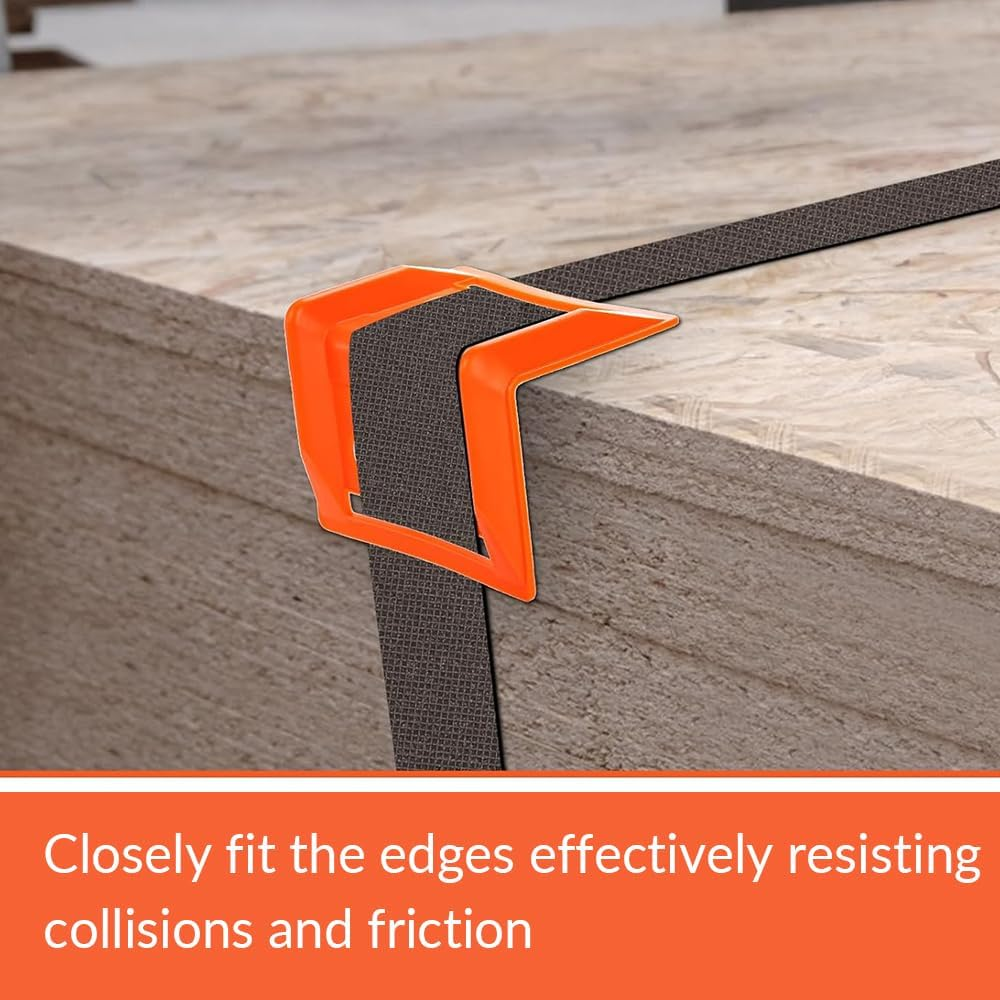 20 Pieces of Cargo Edge Protectors, Plastic Strap Protectors, Pad Protection Straps, Stackable Storage, Protect Cargo Edges, for Transport Cargo Protection (Orange) image number 1