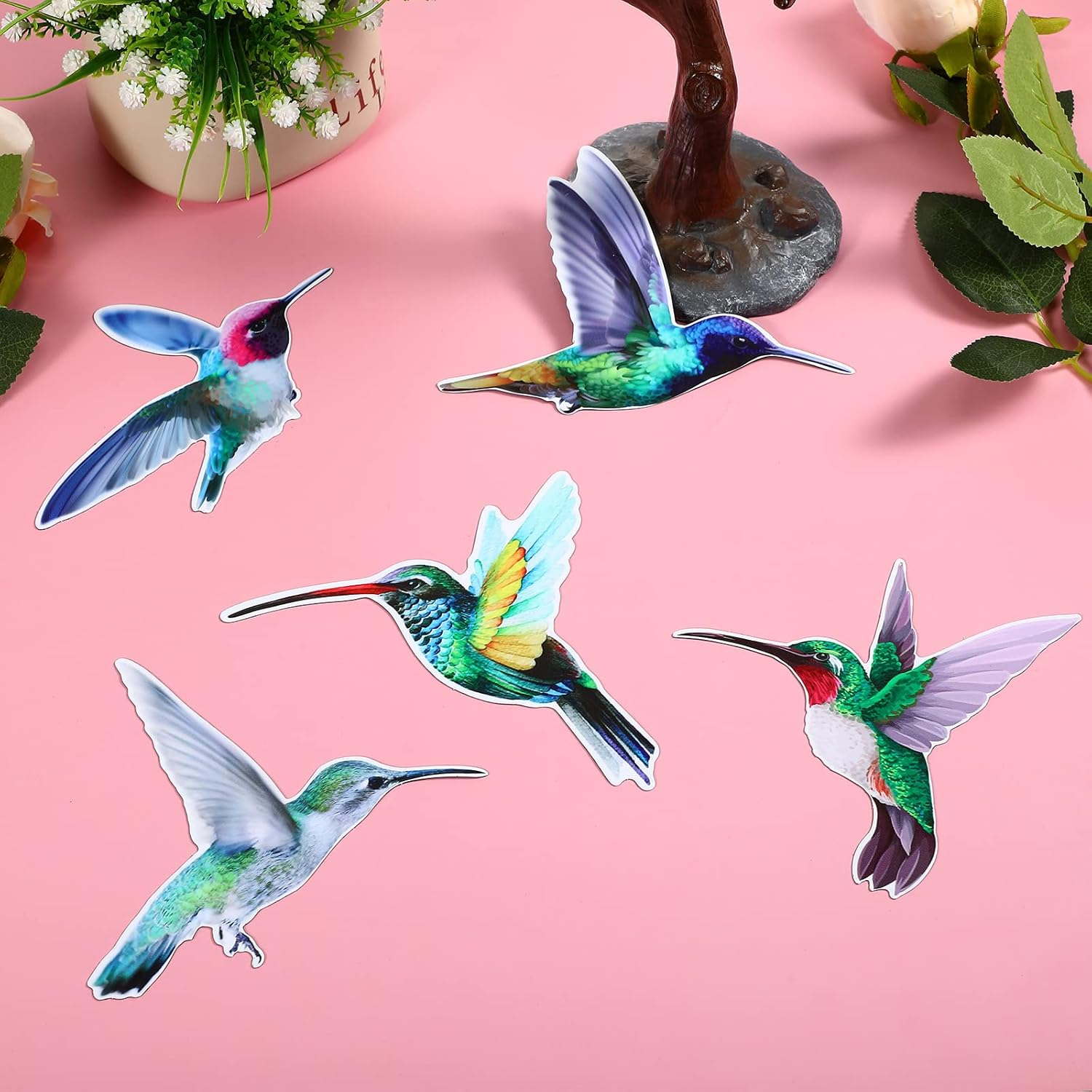 12 Pieces Humming Bird Screen Saver Magnets Decorative Flexible Double Sided Magnetic Stickers for Screen Doors, Patio Doors Decoration, Helps to Stop Walking into Screens image number 5