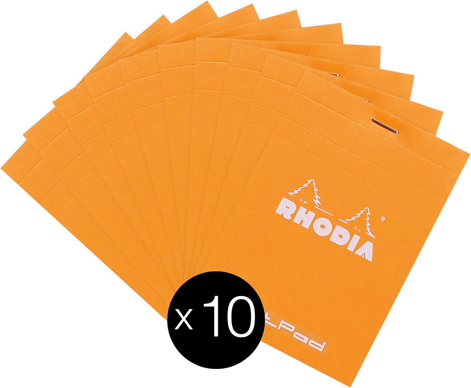 RHODIA 12558C - Dot Pad Stapled Notepad N&deg;12 Orange - 8.5X12 Cm - Dot Dotted - 80 Detachable Sheets - 80G Clairefontaine Paper - Coated Card Cover - Pack of 10 Pads image number 4