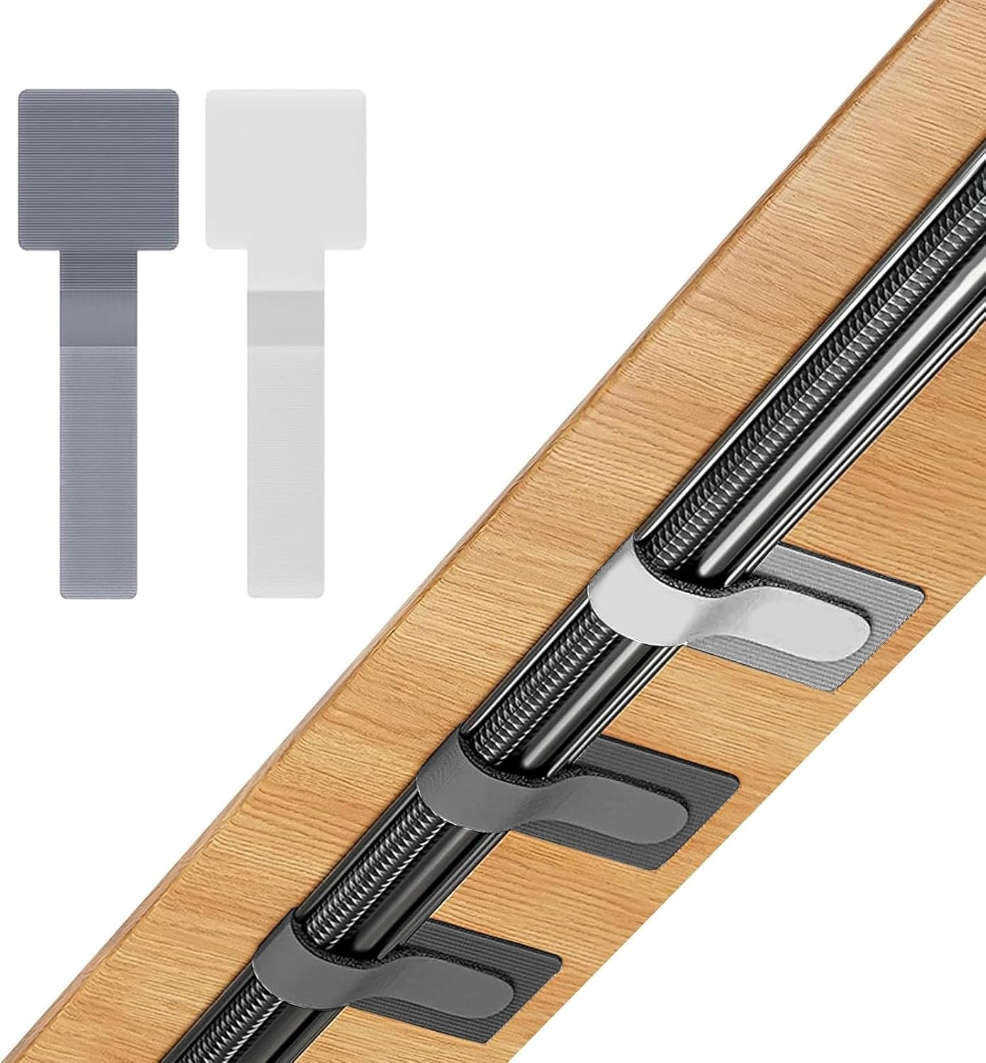 Lyvixora 40-Pack Self Adhesive Cable Ties - Reusable Cable Straps, Strong Sticky-Back Cable Management, Cable Clip for Charging Wires image number 5